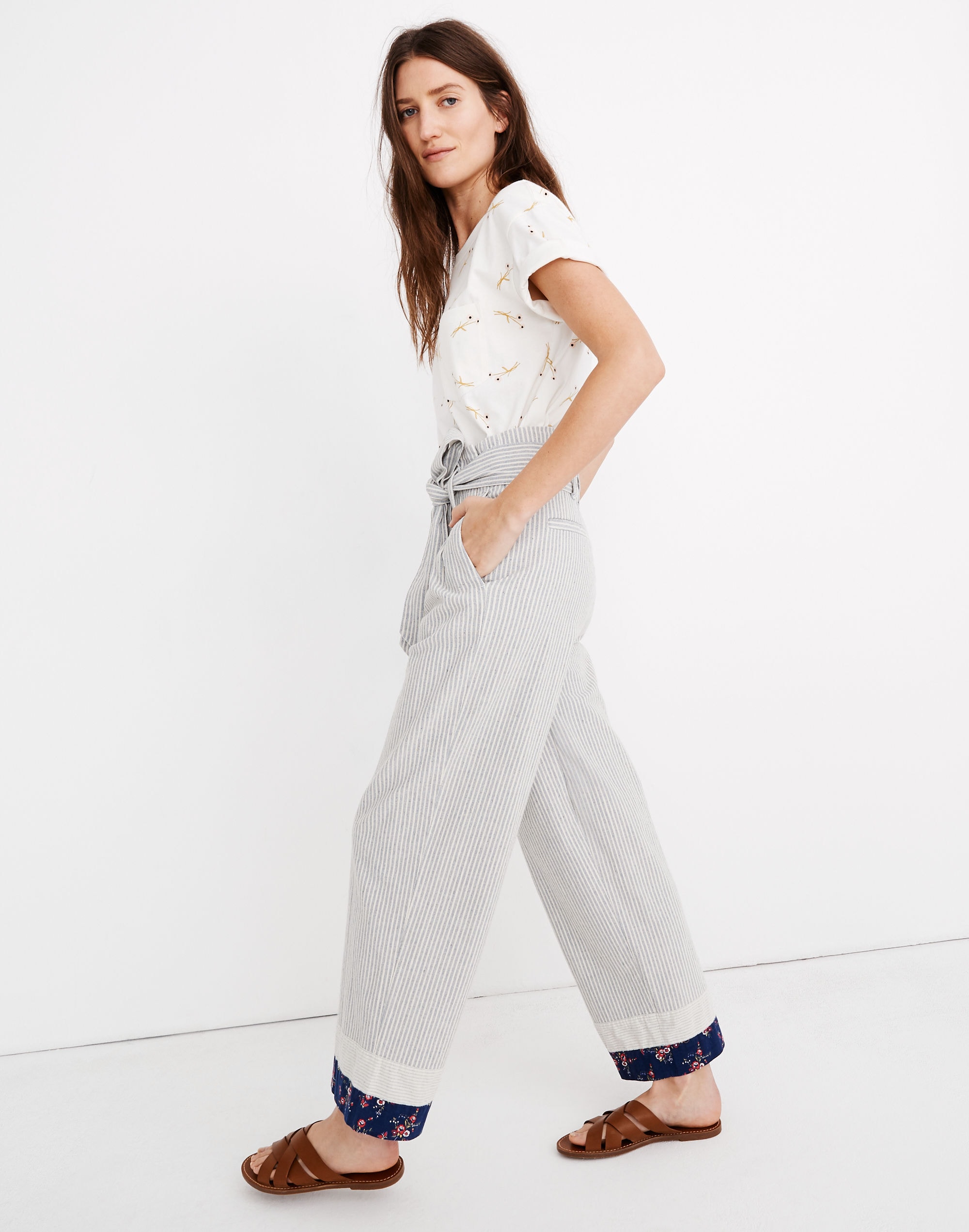 Madewell x The New Denim Project® Patchwork Paperbag Pants | Madewell