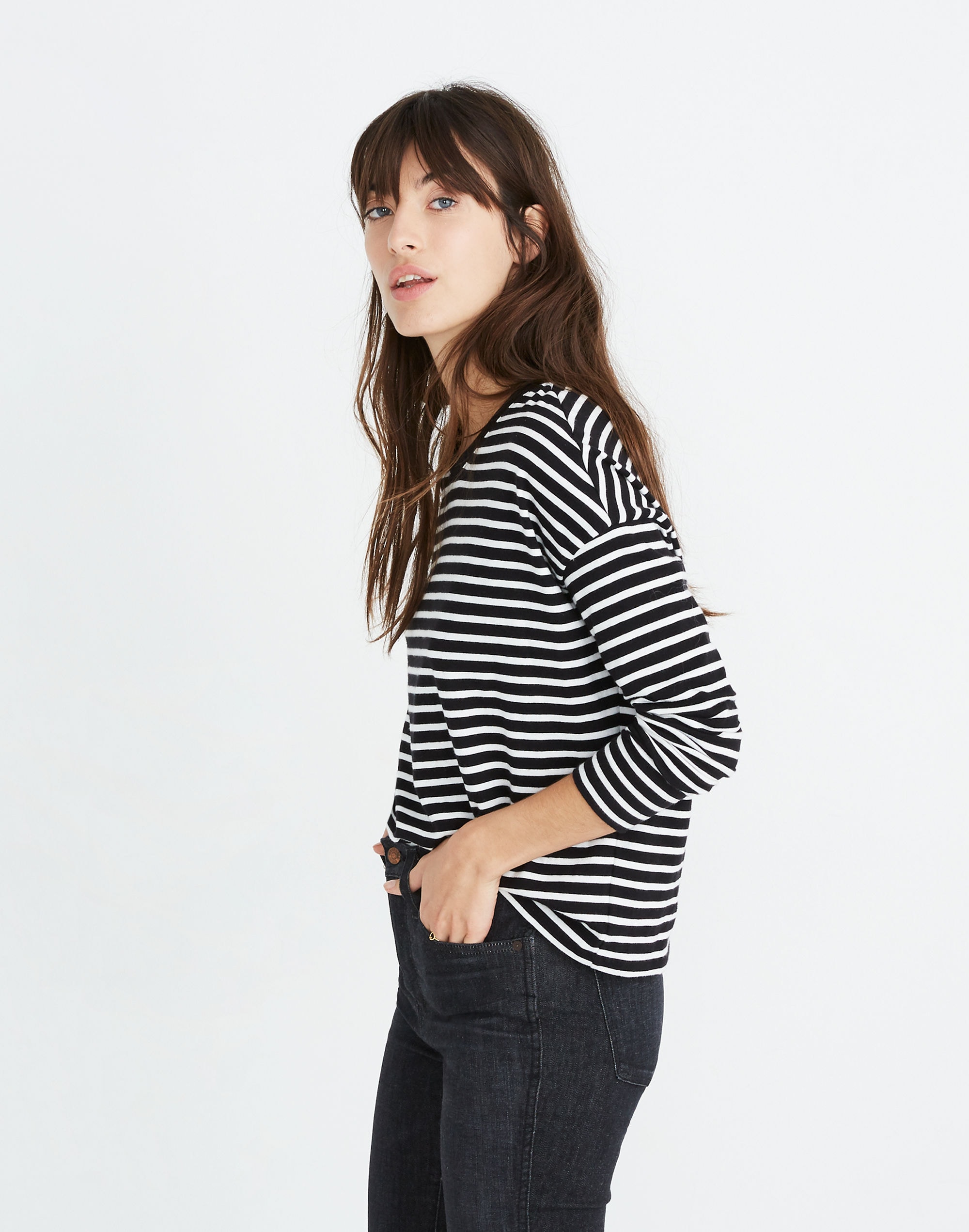 Triblend Ex-Boyfriend Long-Sleeve Tee Baden Stripe | Madewell