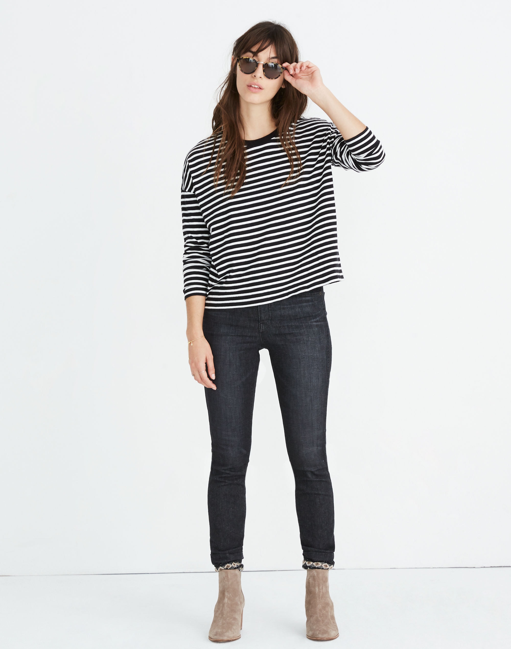 Triblend Ex-Boyfriend Long-Sleeve Tee Baden Stripe | Madewell