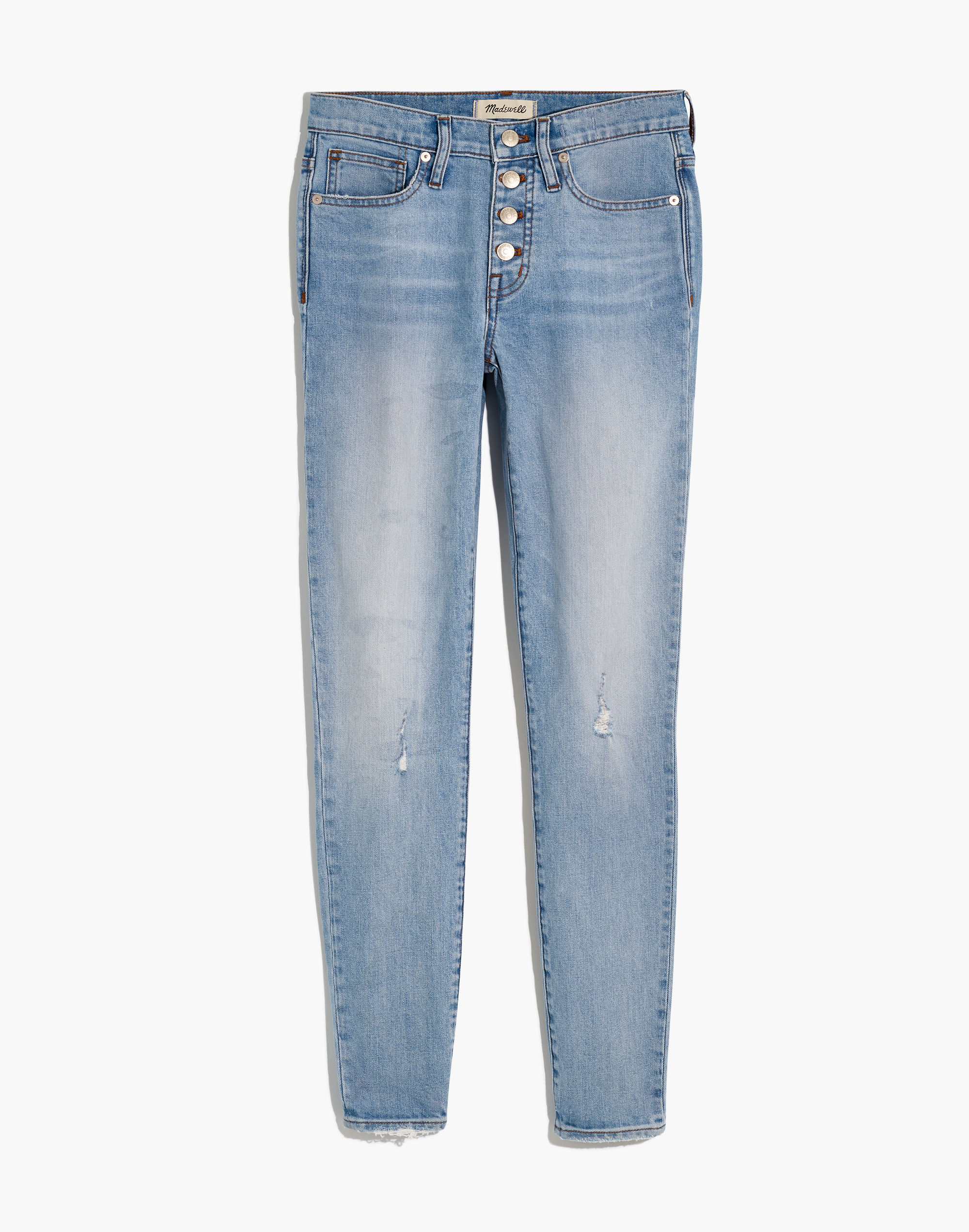 9" Mid-Rise Skinny Crop Jeans Asbury Wash: Button-Front Edition | Madewell