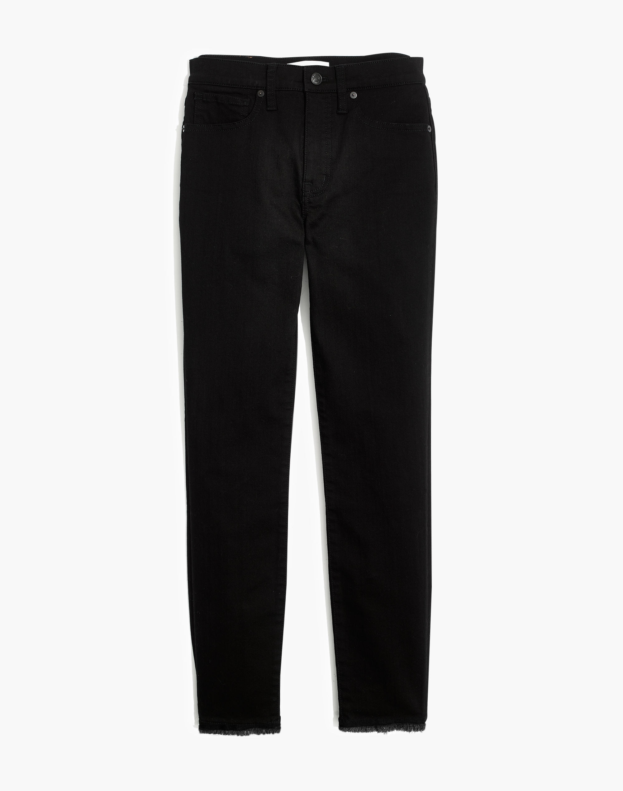 9" Mid-Rise Skinny Crop Jeans in ISKO Stay Black™: Raw-Hem Edition | Madewell