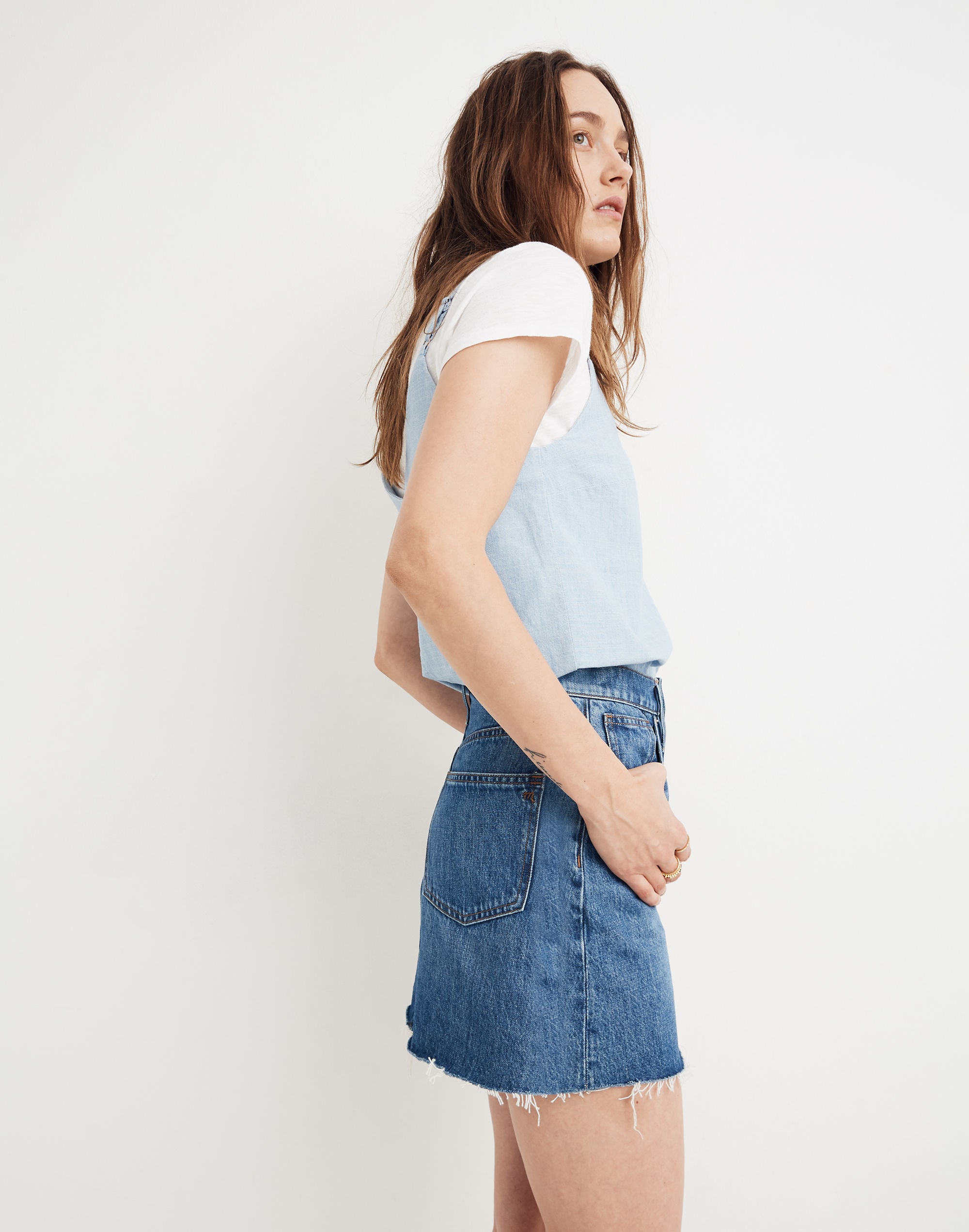 Rigid Denim A-Line Mini Skirt in Lakeline Wash: Eco Edition | Madewell