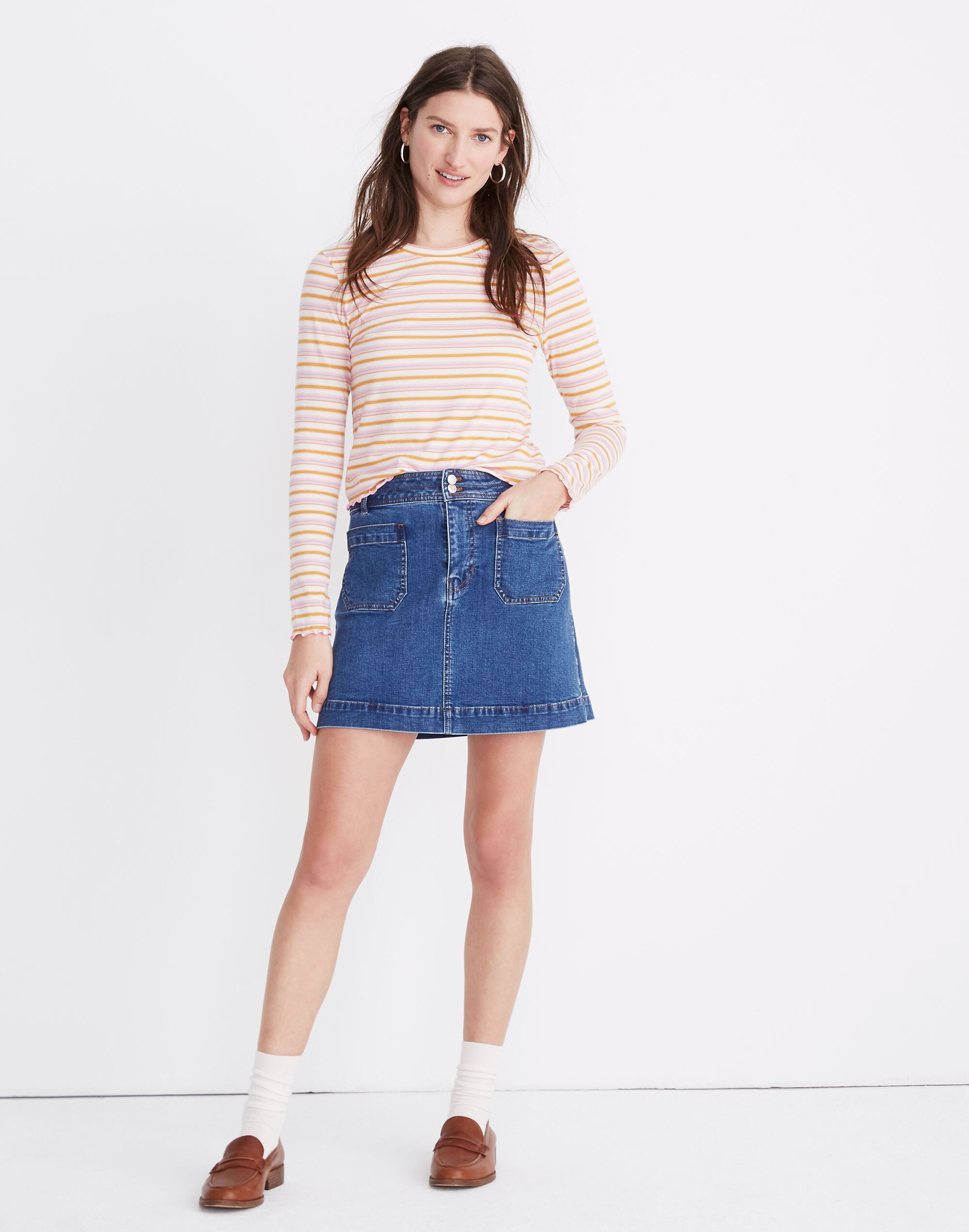 Stretch Denim A-Line Mini Skirt Cassius Wash | Madewell