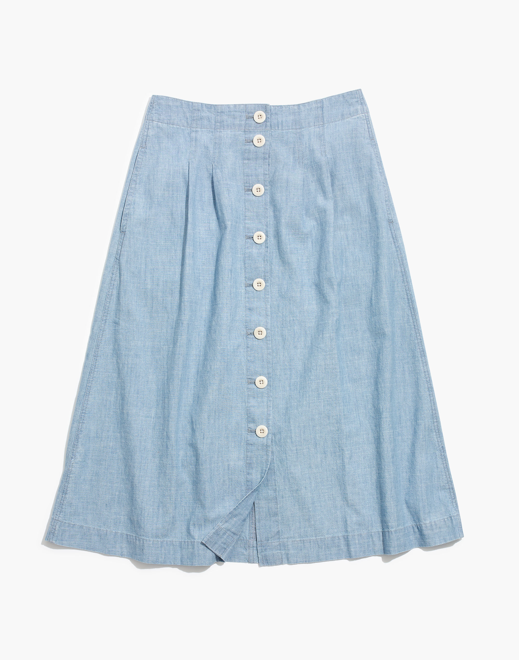 Chambray button skirt clearance oasis