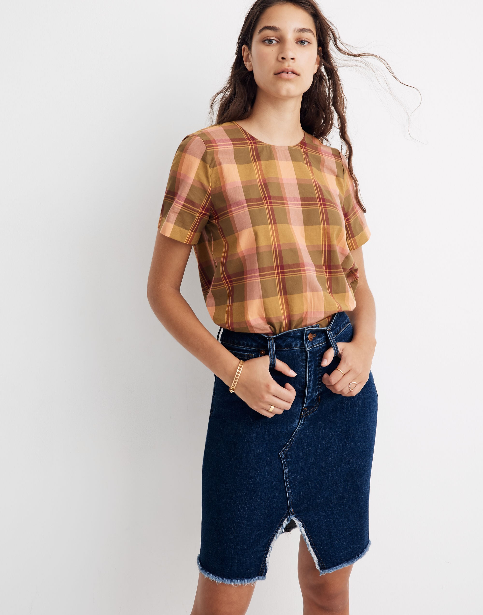 Stretch Denim Pegged Skirt Bellhaven Wash: Cutout Edition | Madewell