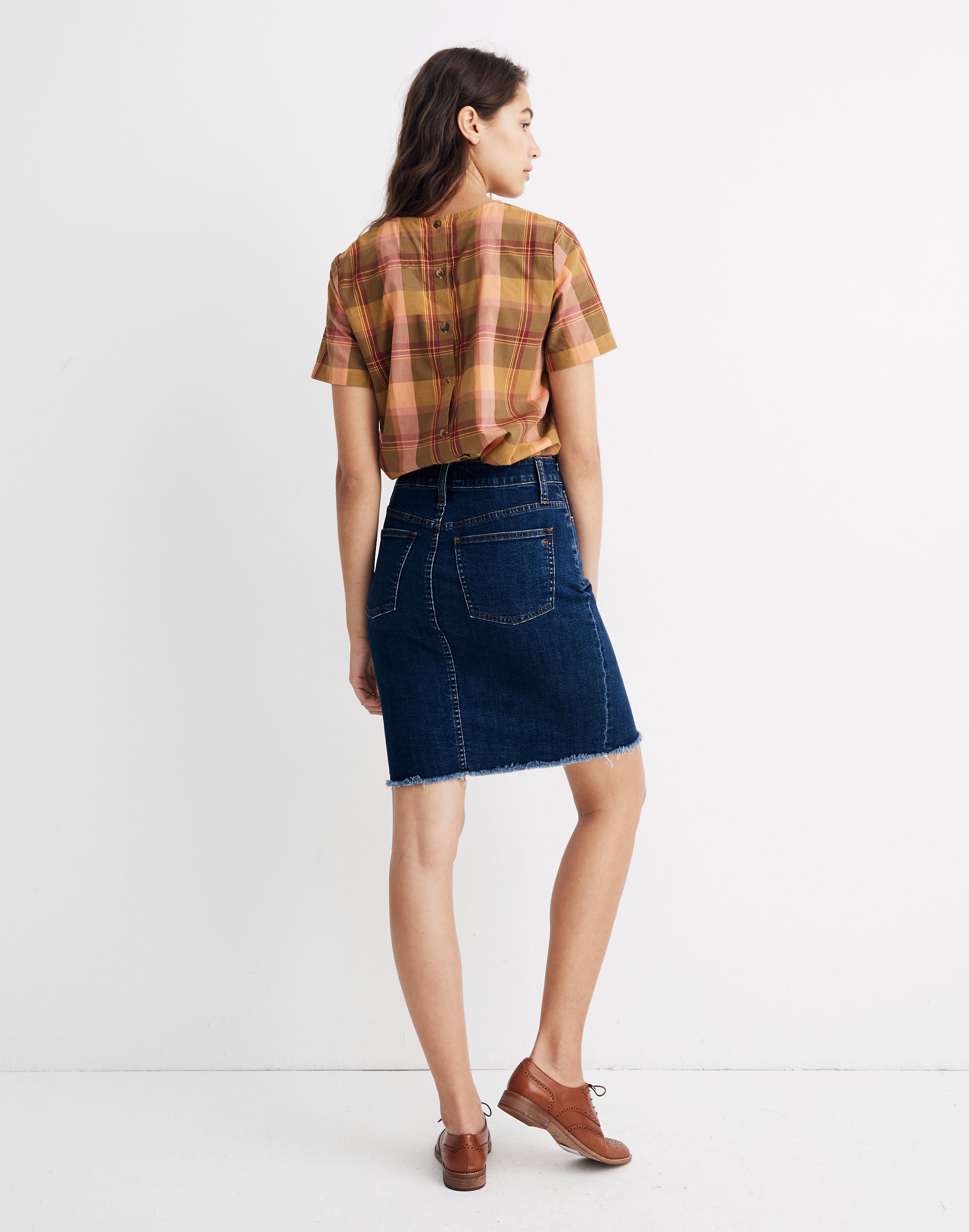 Stretch Denim Pegged Skirt Bellhaven Wash: Cutout Edition | Madewell