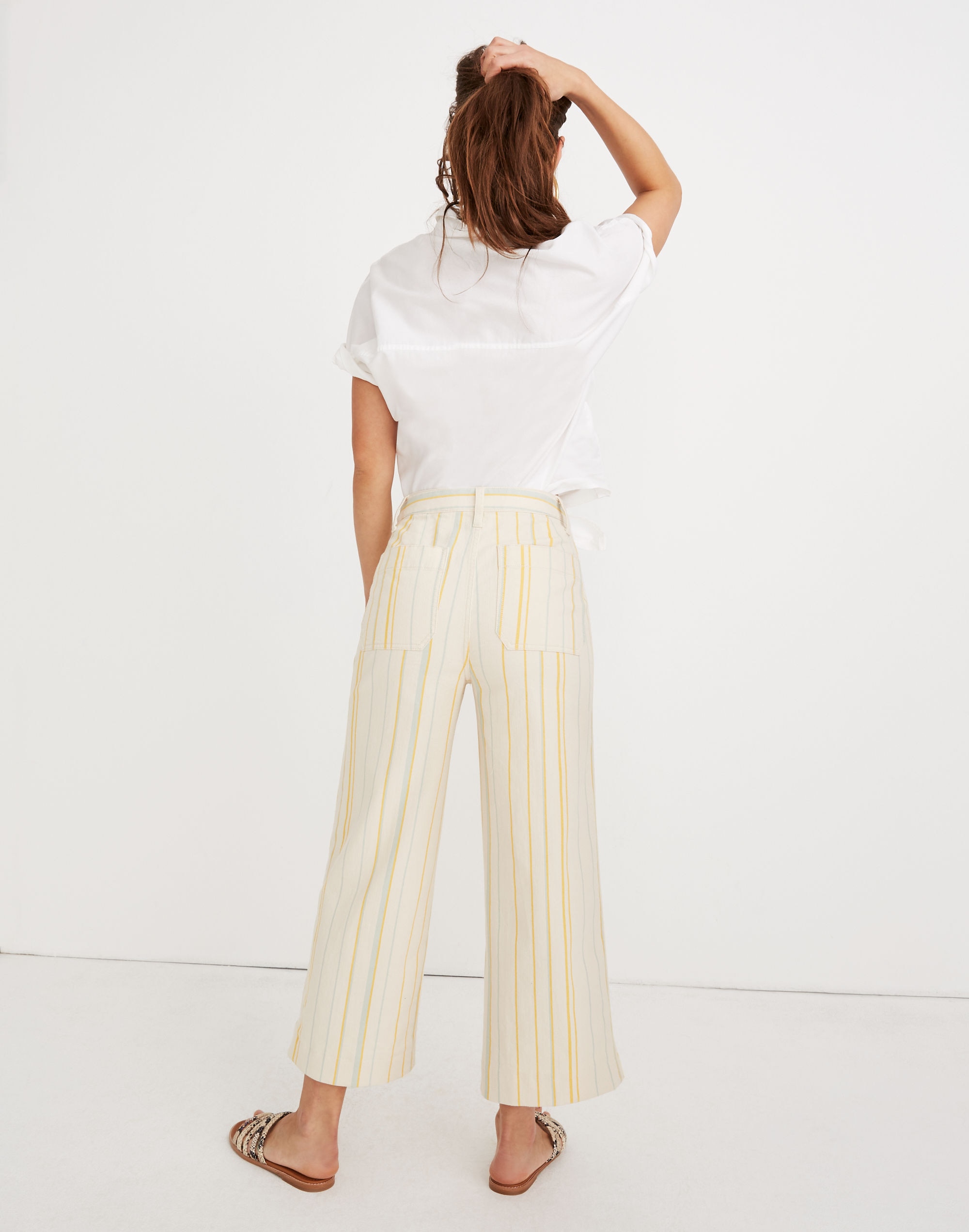 Emmett Wide-Leg Crop Pants Stripe | Madewell