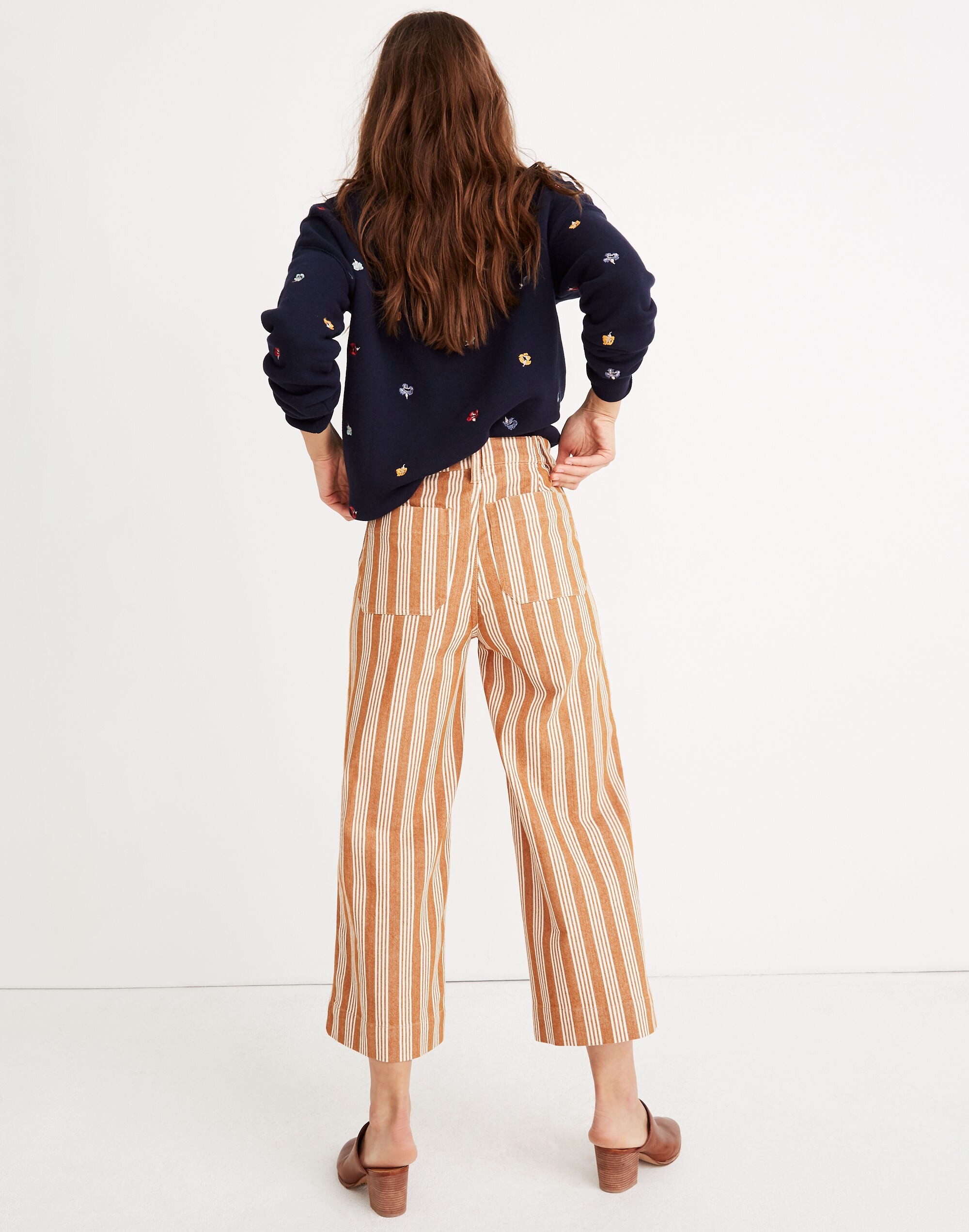 Tall Emmett Wide-Leg Crop Pants in Stripe | Madewell