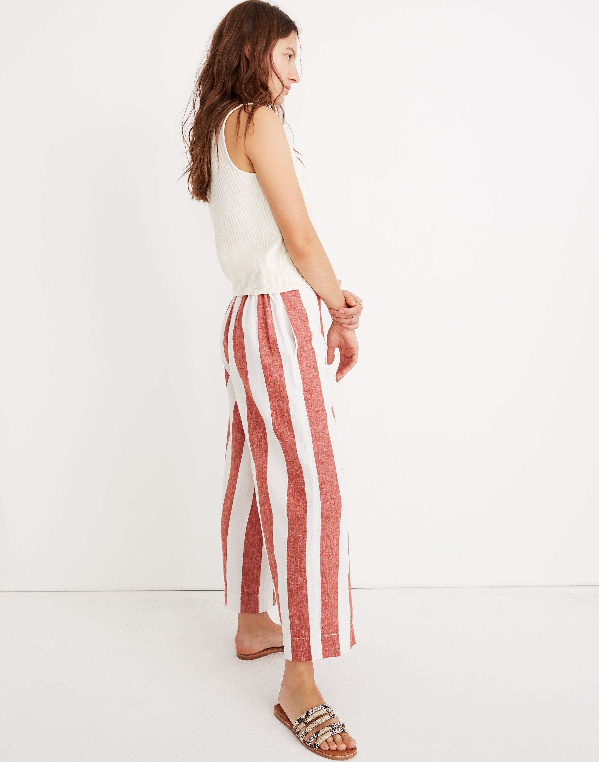 Huston Pull-On Crop Pants in Bold Stripe | Madewell