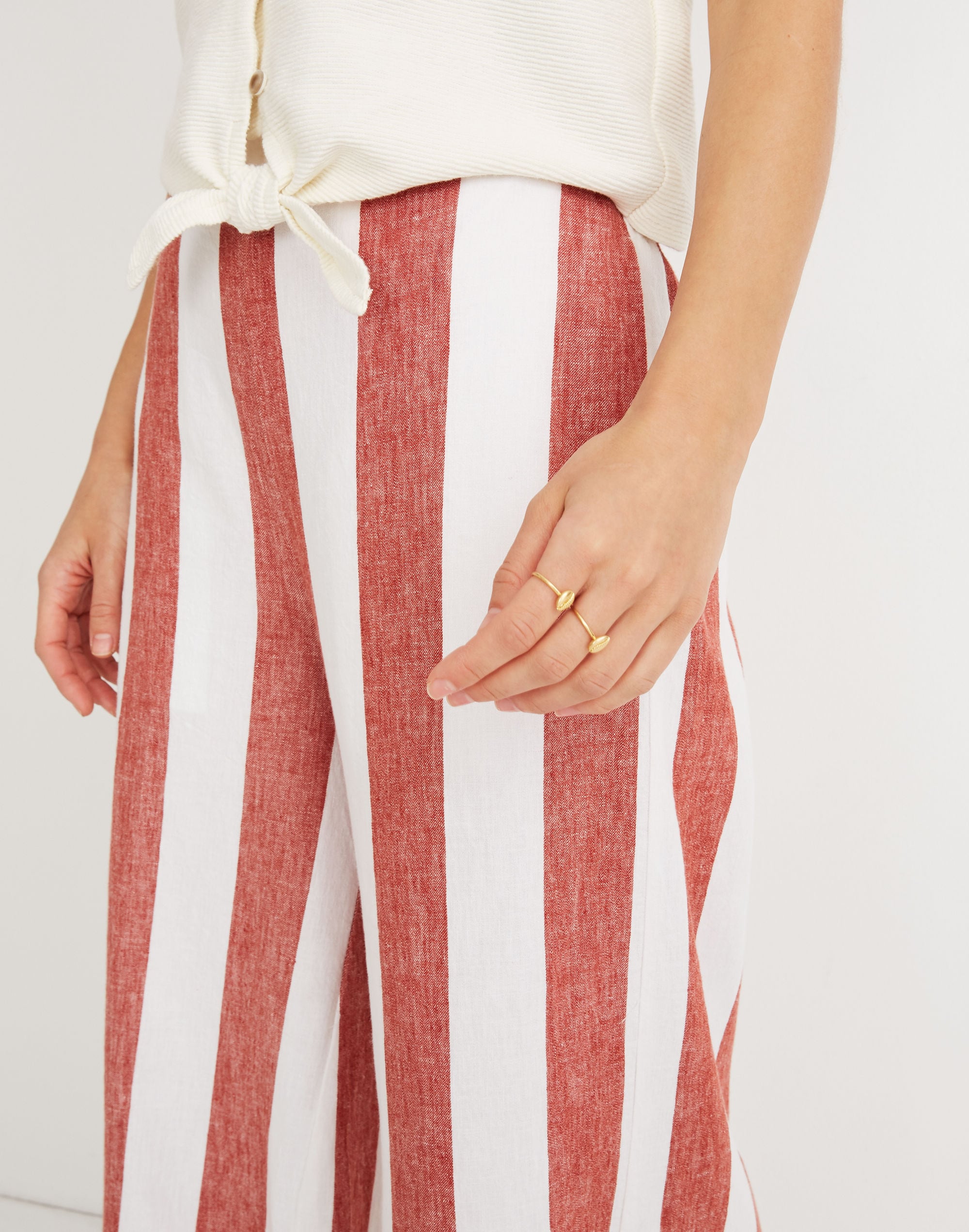 Huston Pull-On Crop Pants in Bold Stripe | Madewell