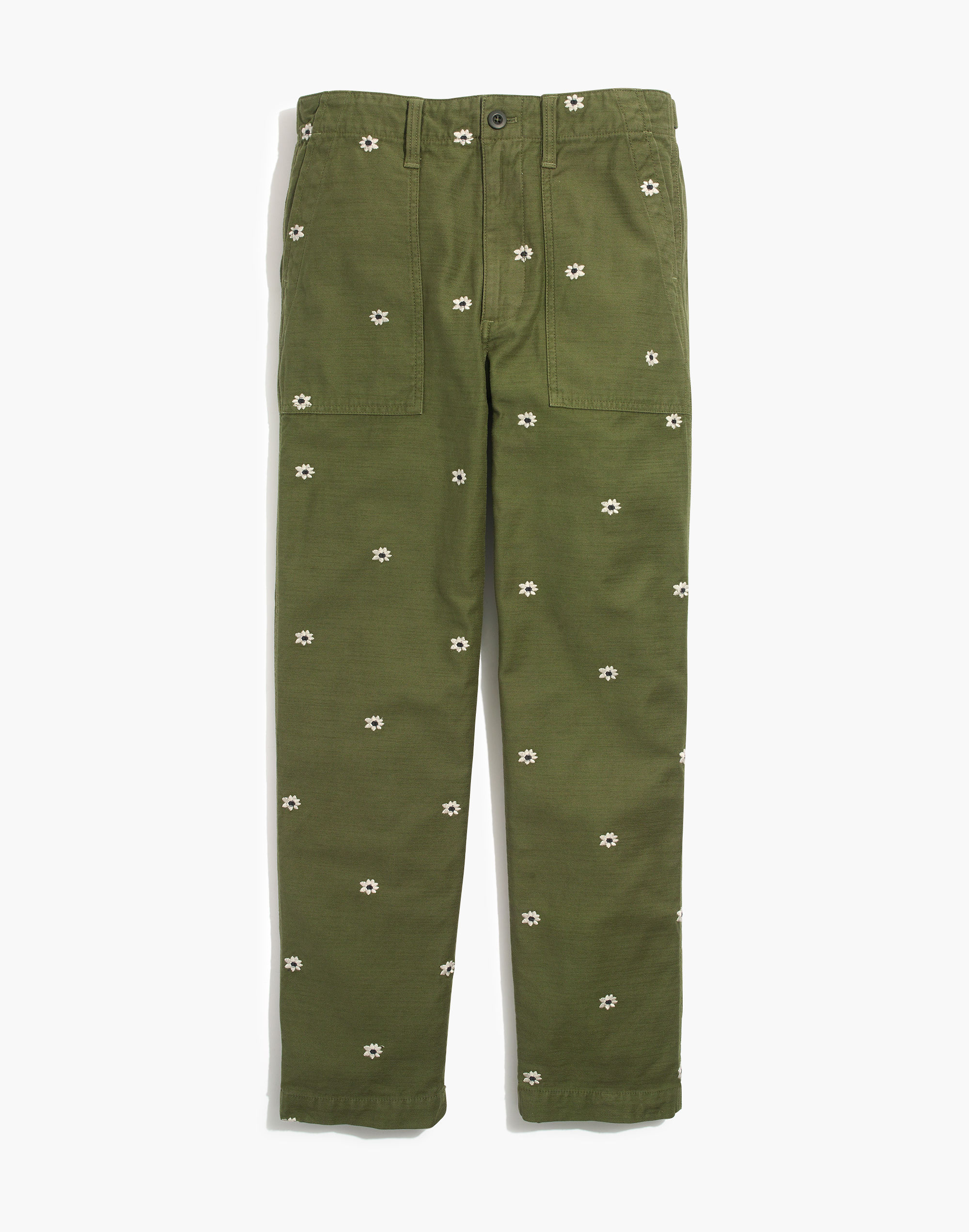 Madewell Women's Curvy Griff Tapered Fatigue Pants Olive Green Size 33