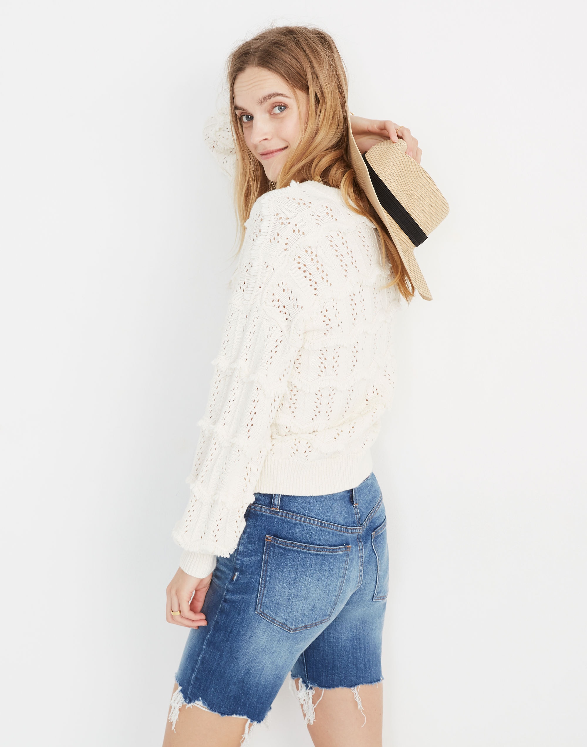 V-Neck Fringe Pullover Sweater | Madewell