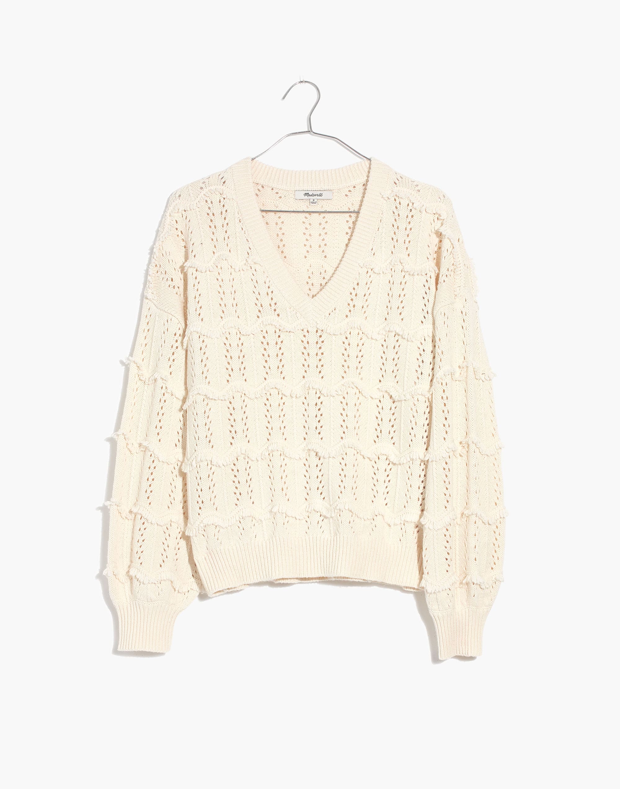 V-Neck Fringe Pullover Sweater | Madewell