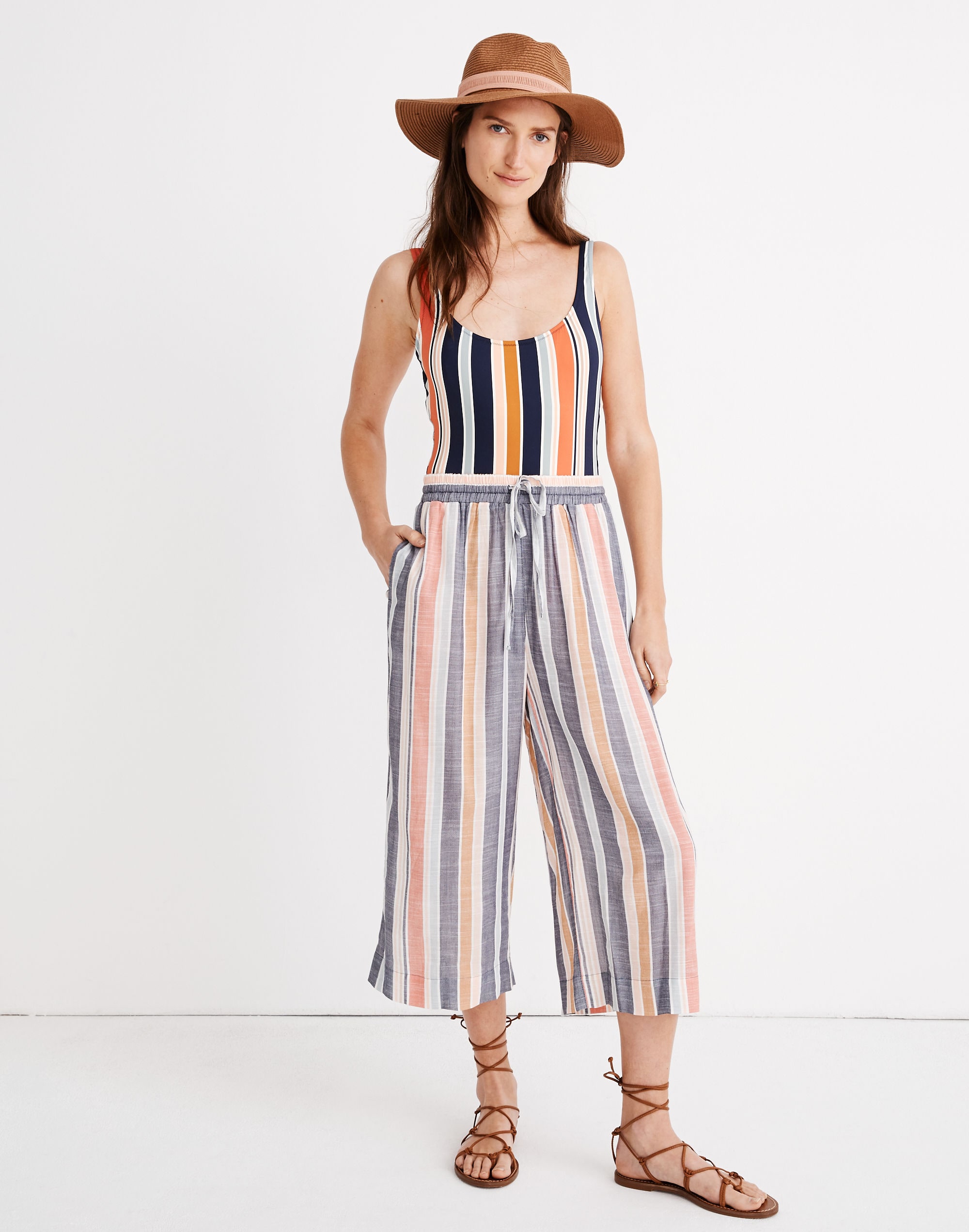 Huston Cover-Up Crop Pants in Towel Stripe | Madewell