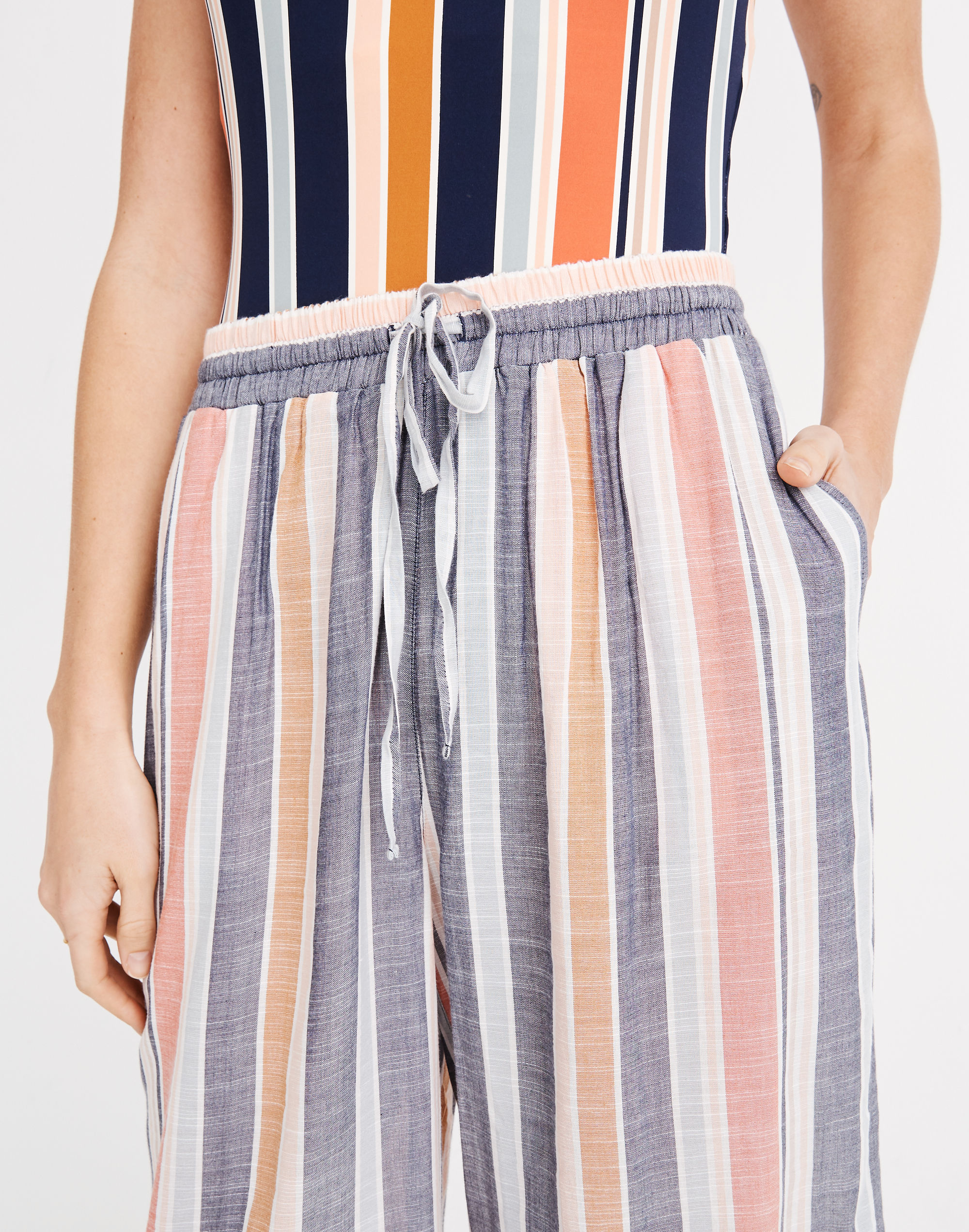 Huston Cover-Up Crop Pants in Towel Stripe | Madewell