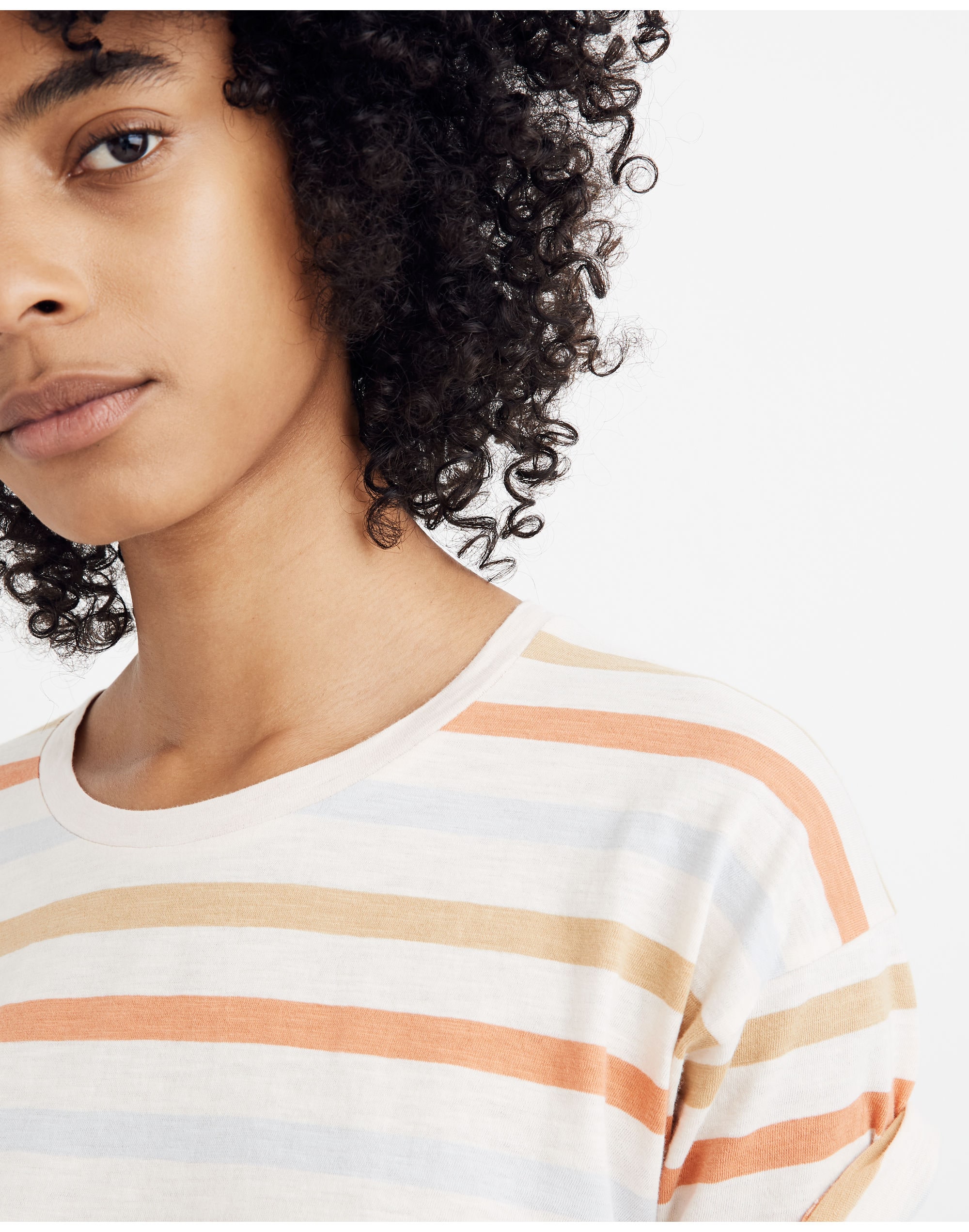 Whisper Cotton Crewneck Tee Birchmont Stripe | Madewell