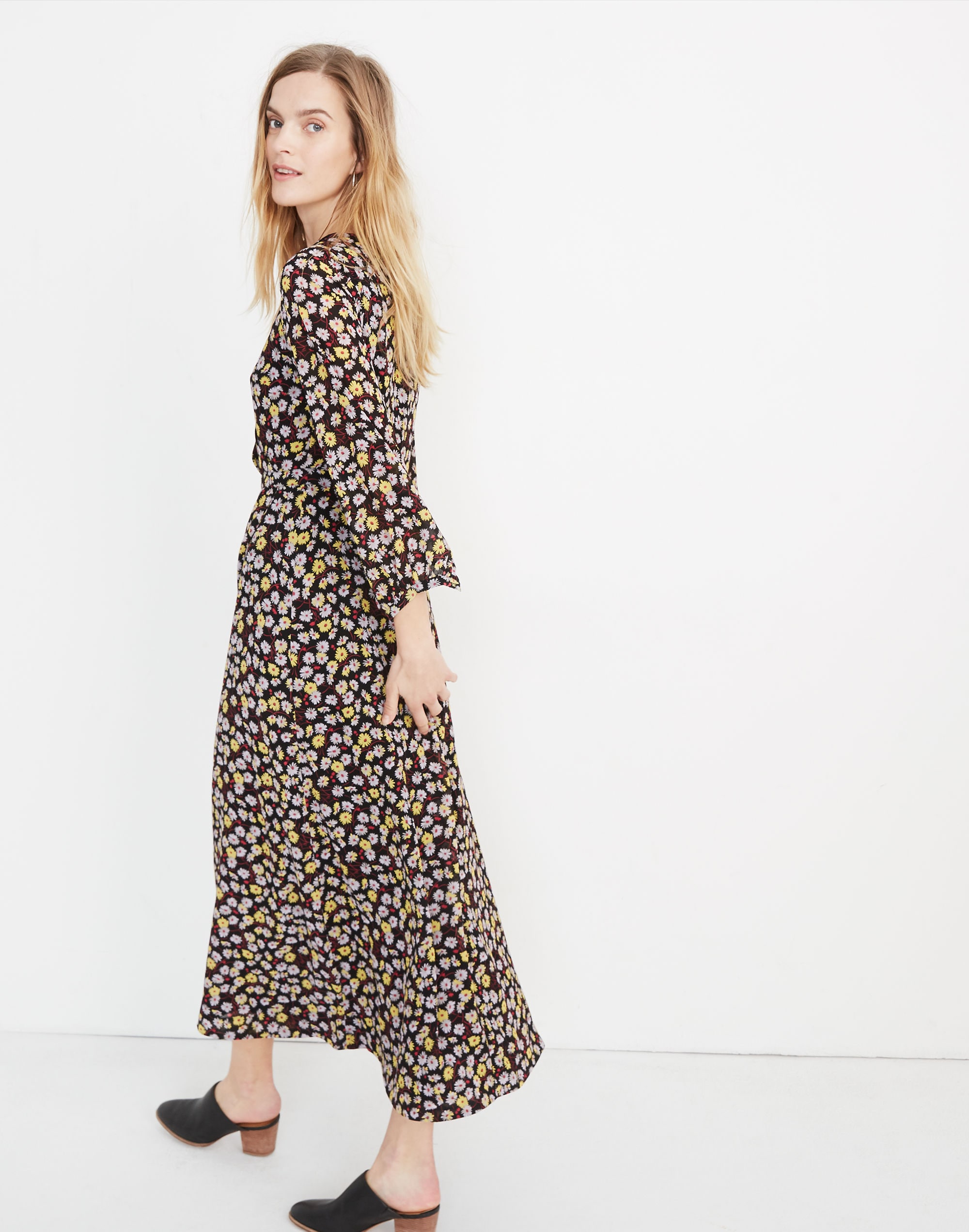 Wrap-Front Maxi Dress in French Floral