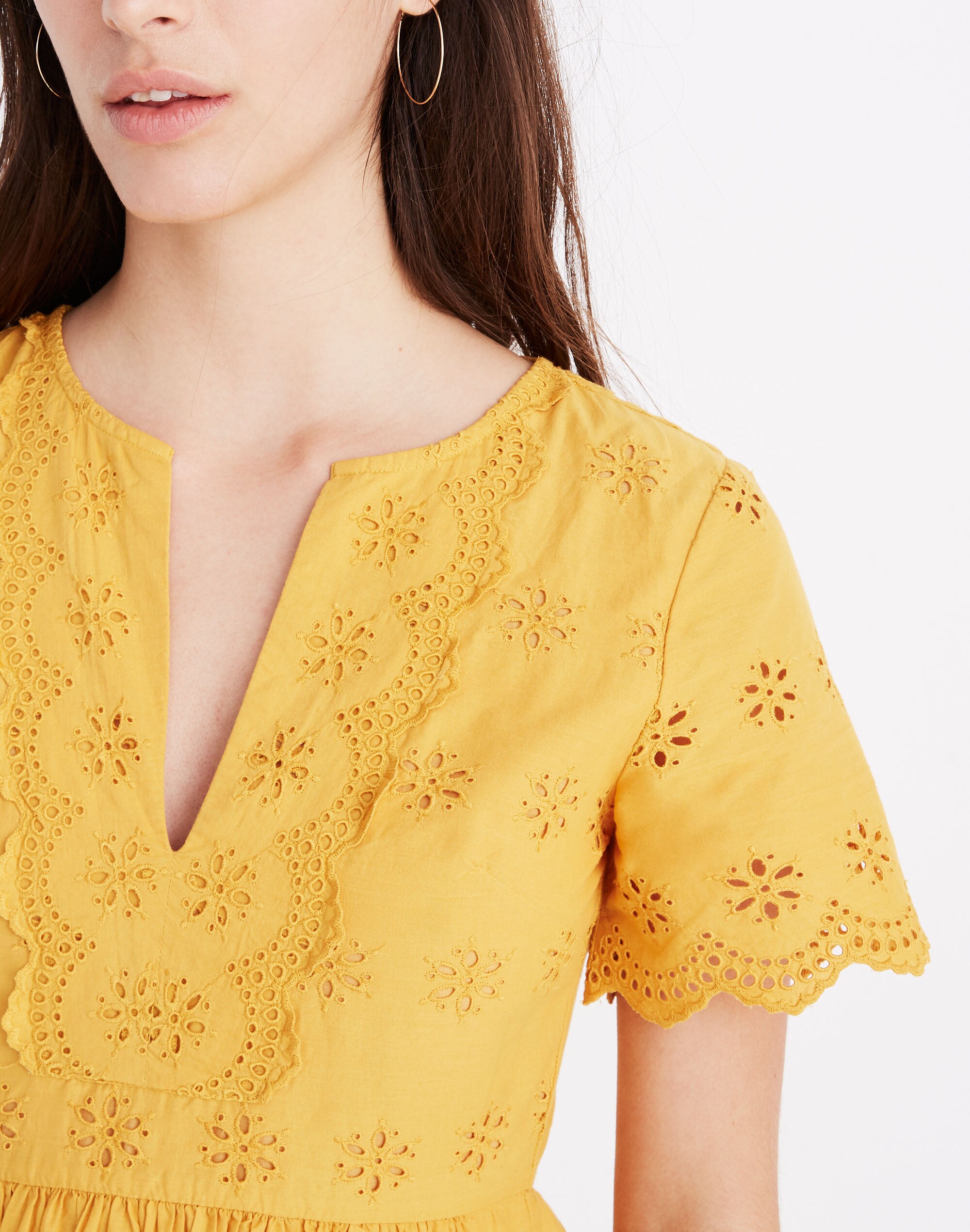 Scalloped Eyelet Midi Dress | Madewell