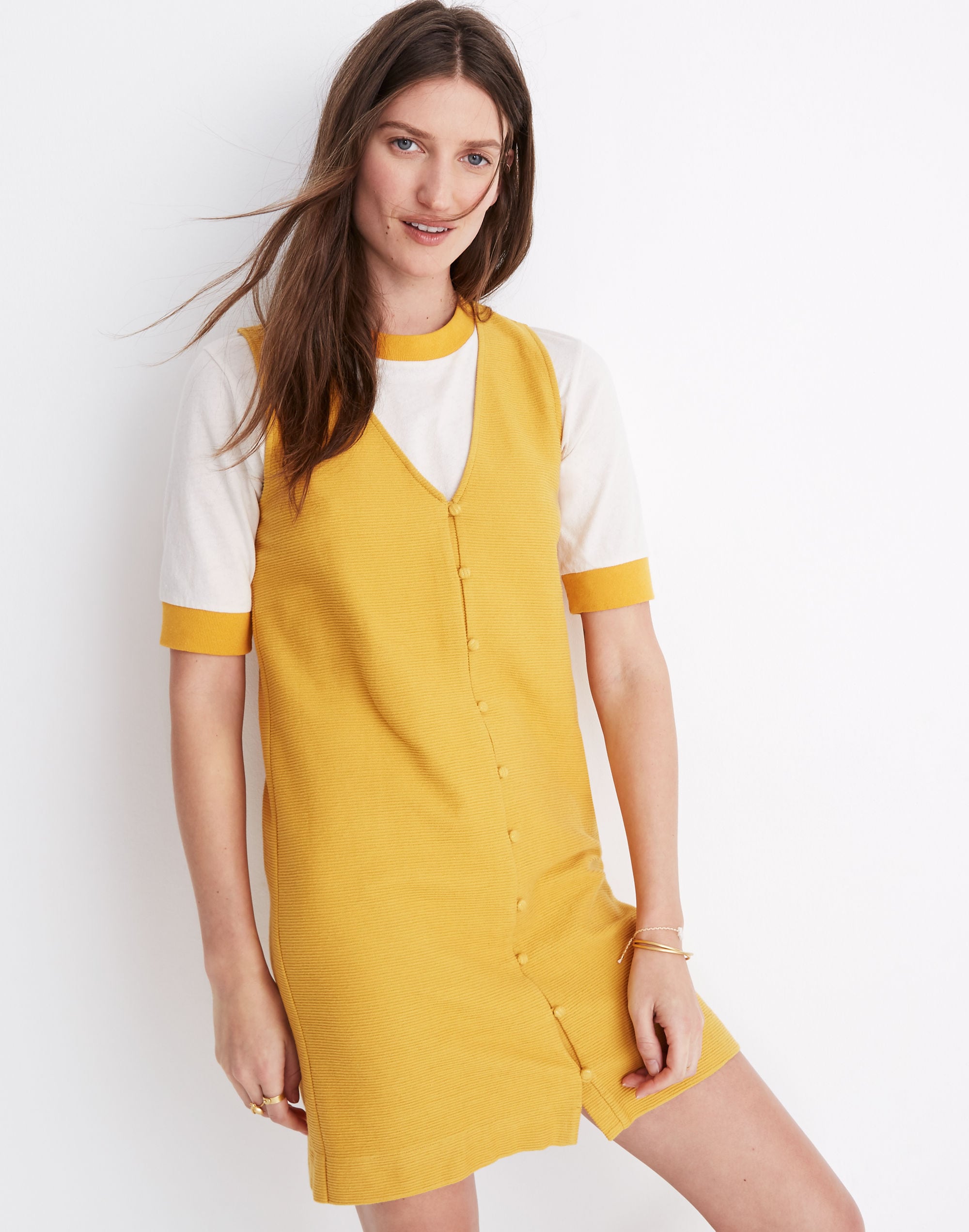 Texture & Thread Button-Front Tank Dress | Madewell