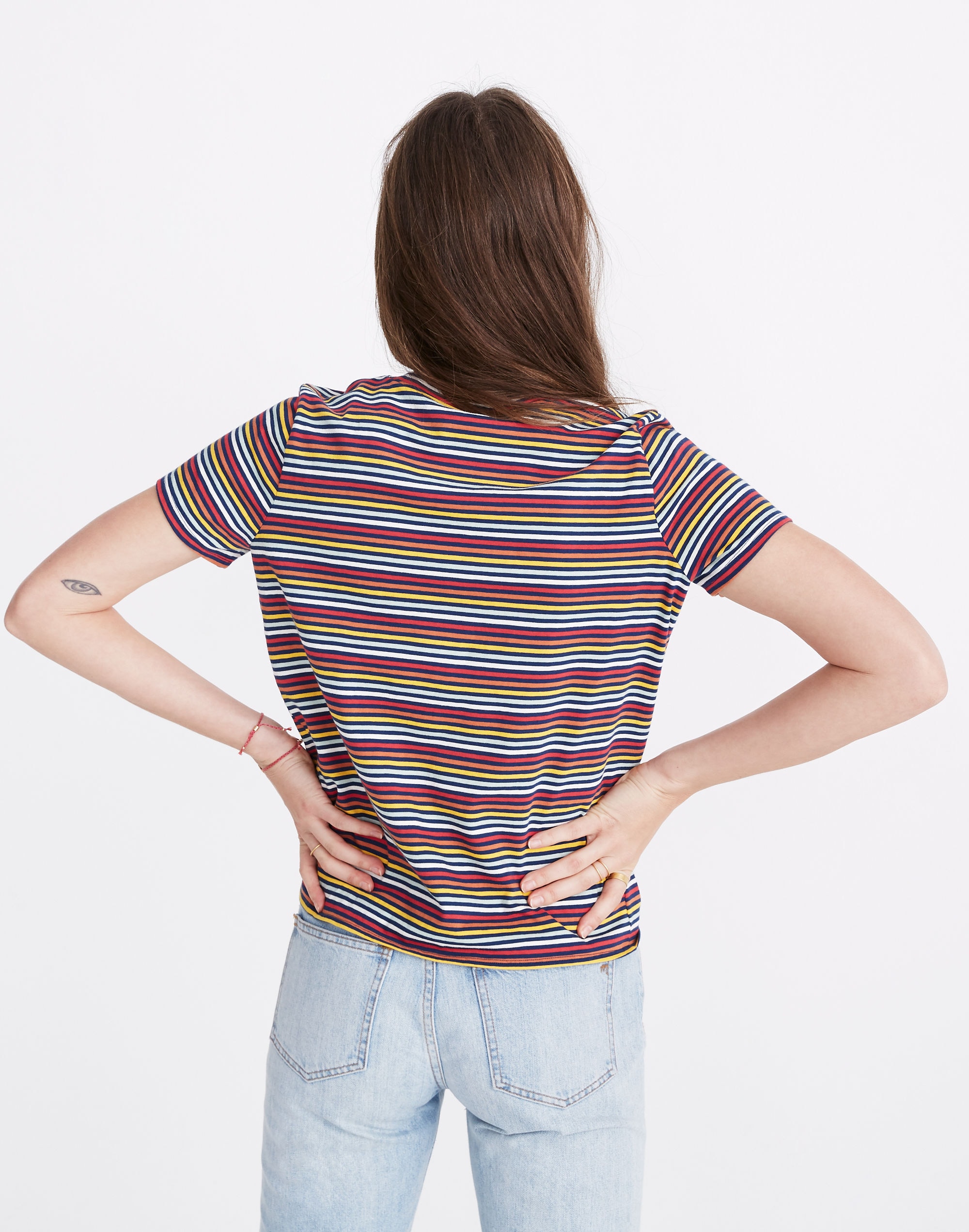 Knot-Front Tee Rainbow Stripe | Madewell