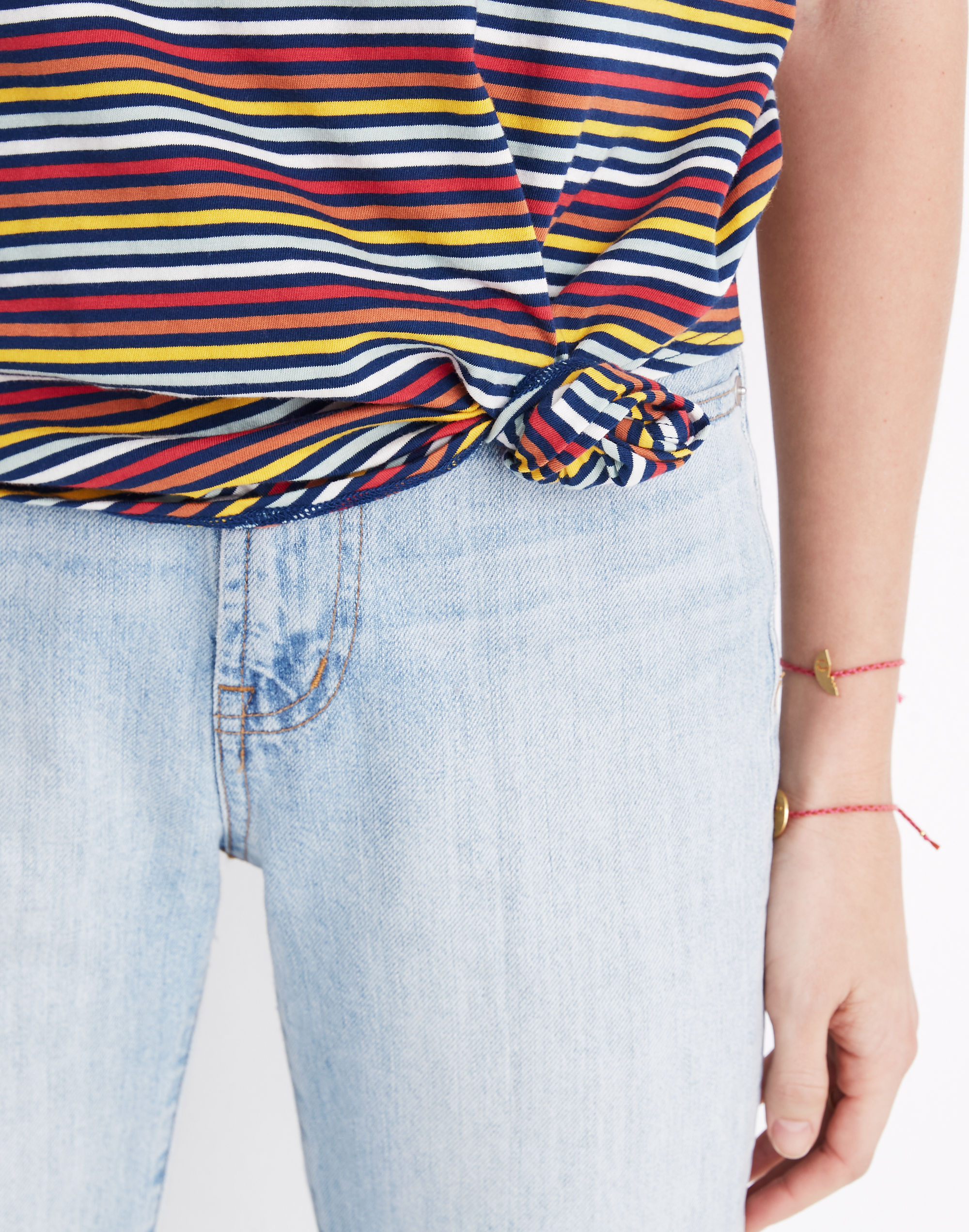 Knot-Front Tee Rainbow Stripe | Madewell