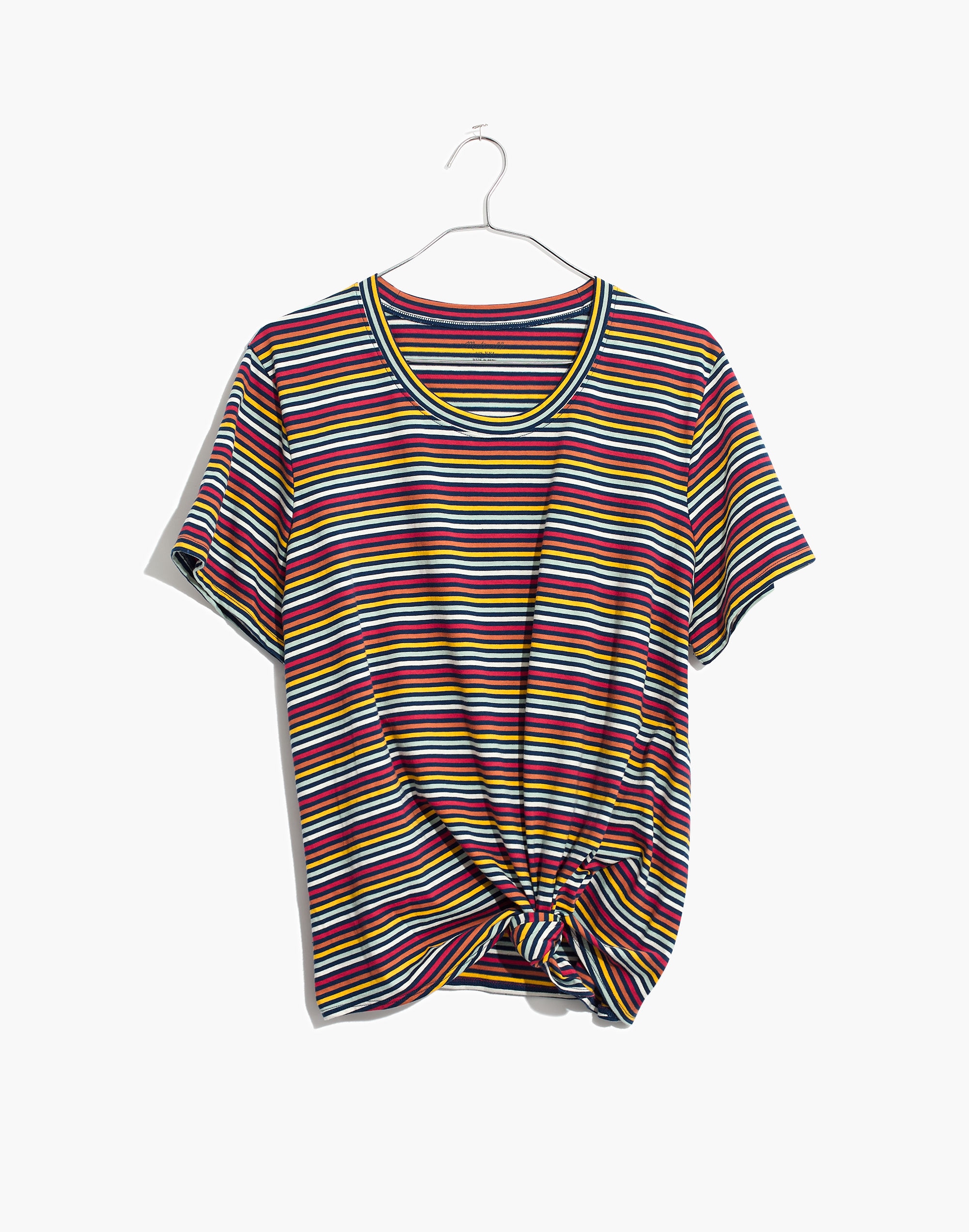 Knot-Front Tee Rainbow Stripe | Madewell