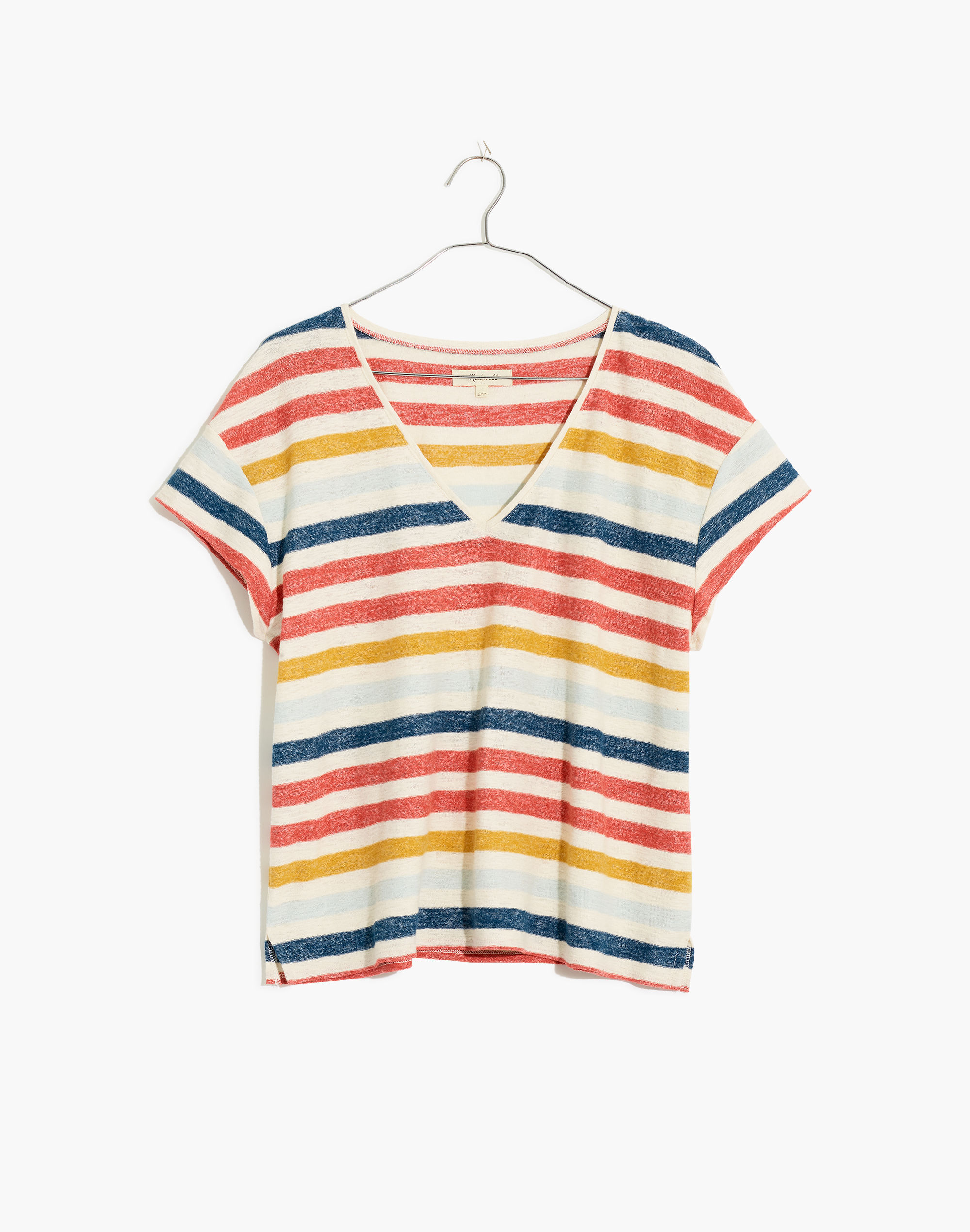 Skyline V-Neck Tee in Jay Stripe | Madewell