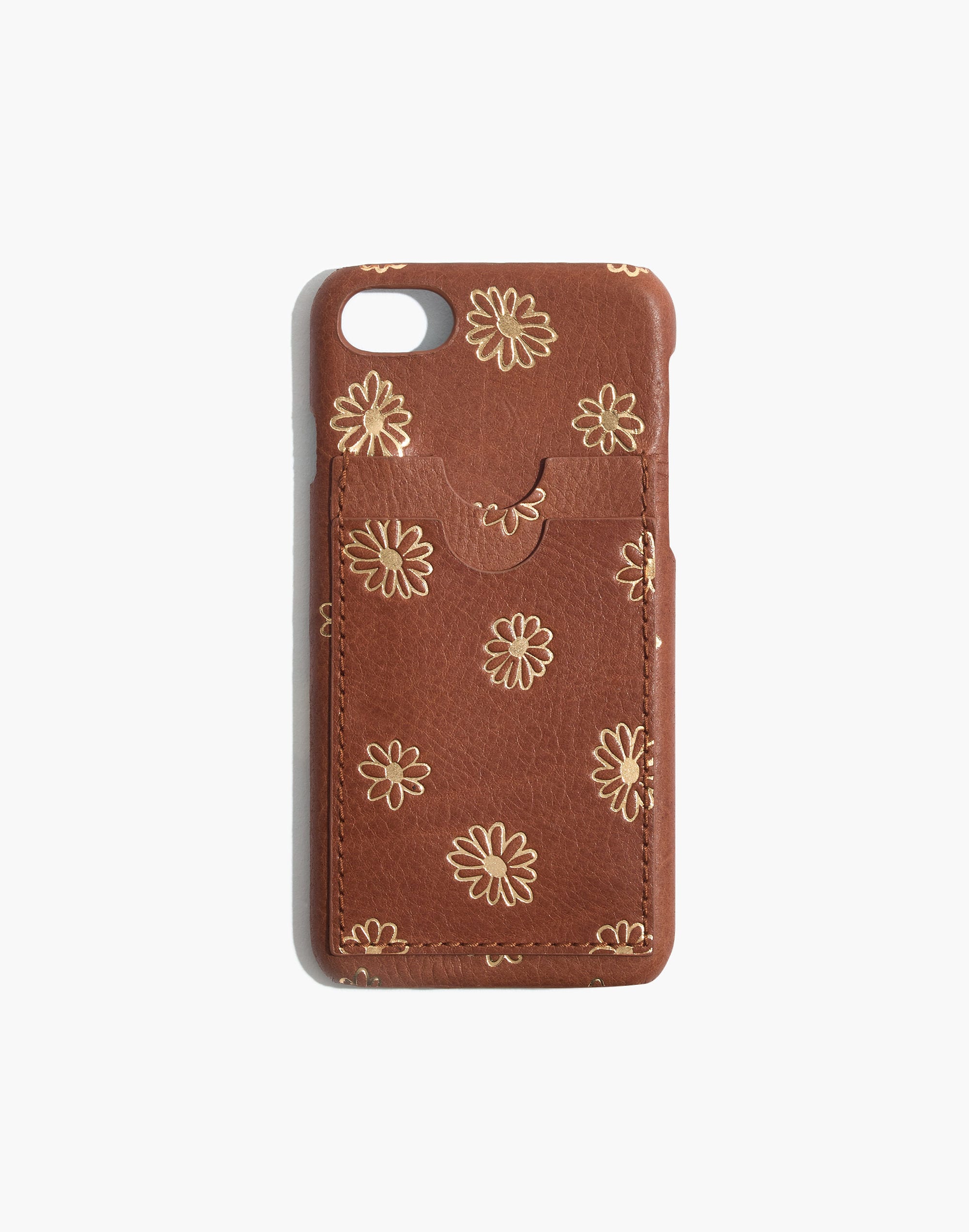 The Leather Carryall Case for iPhone 6 7 8 Daisy Embossed Edition