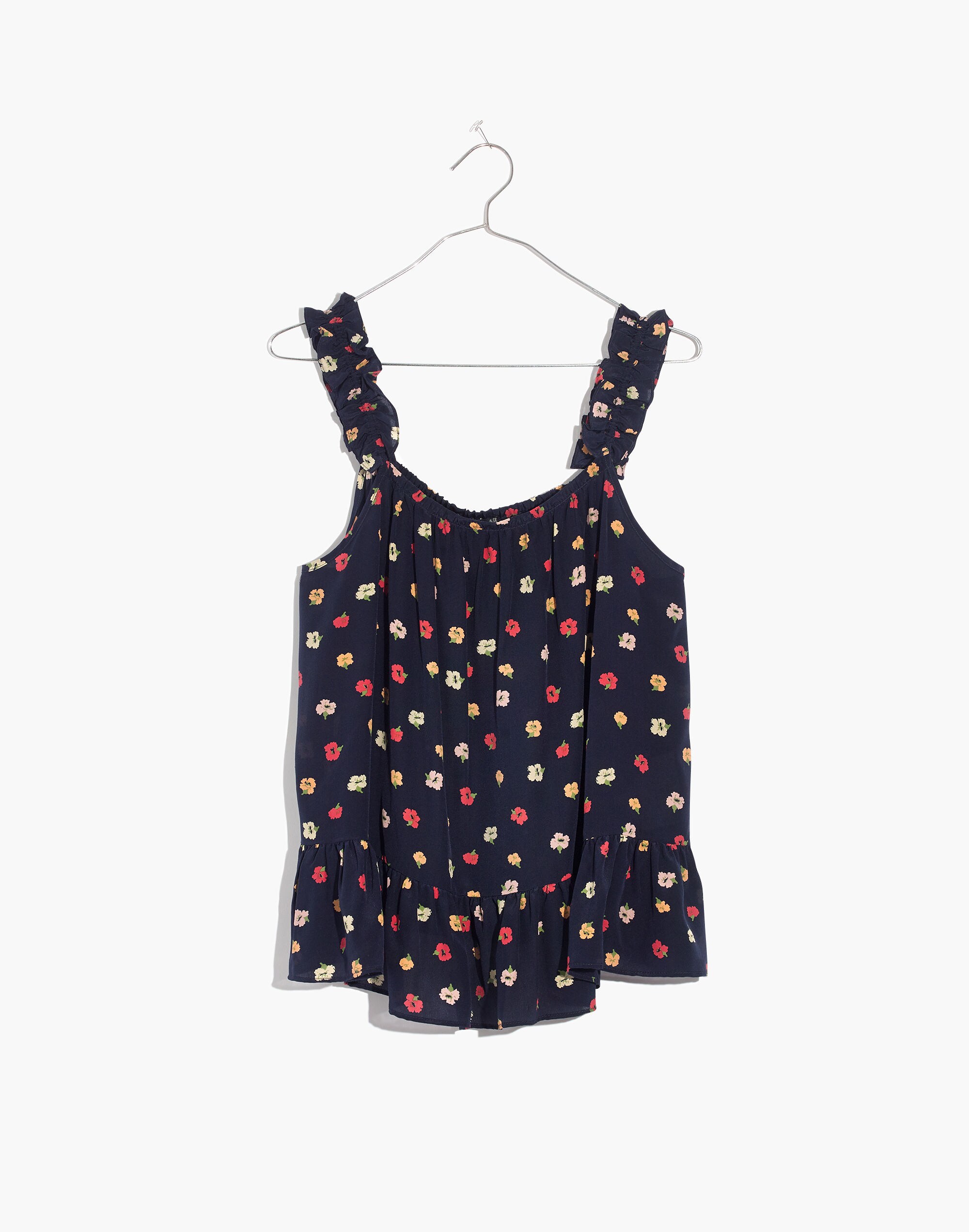 Silk Ruffle-Strap Cami Top Confetti Floral | Madewell