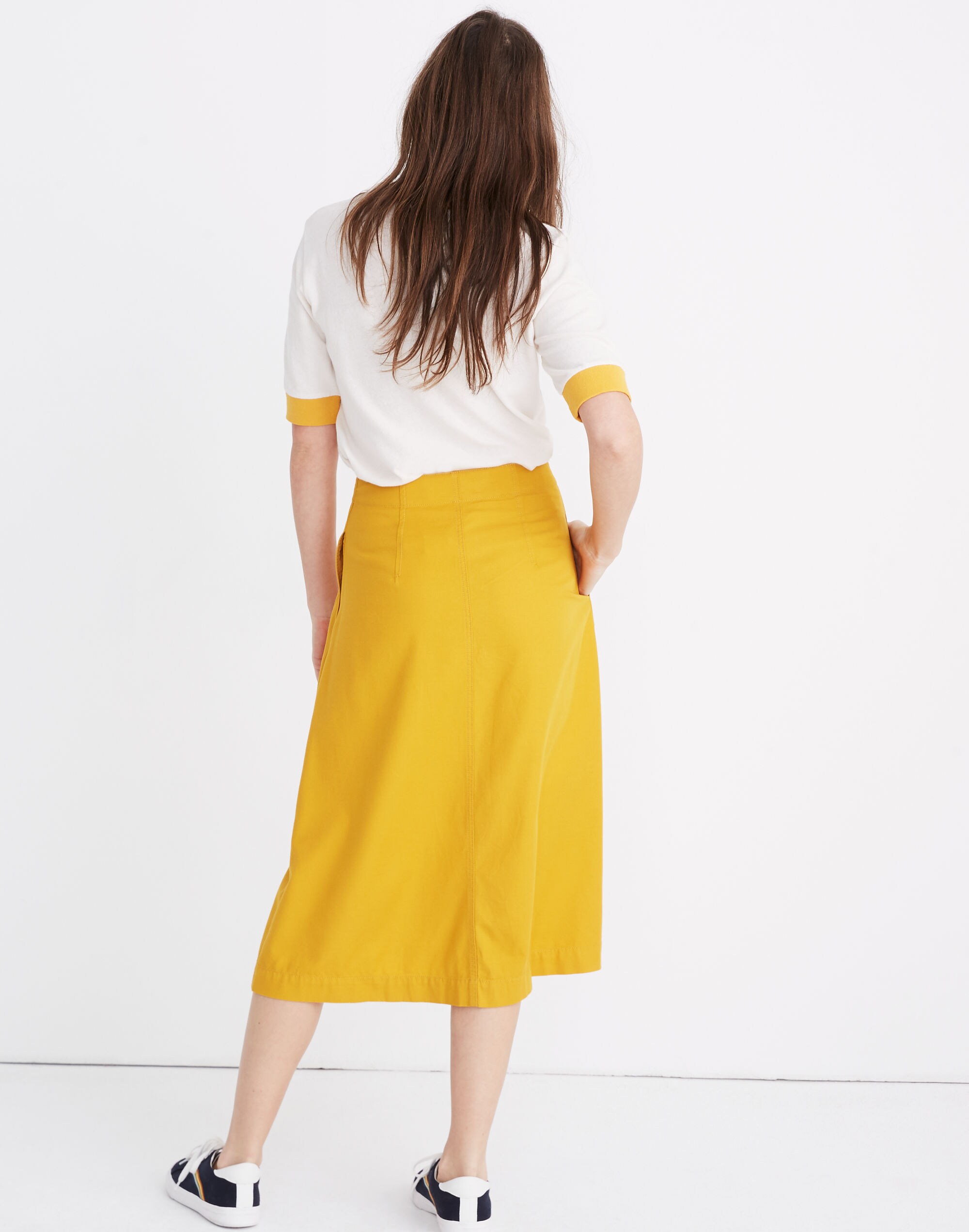 Patio Button-Front Midi Skirt | Madewell