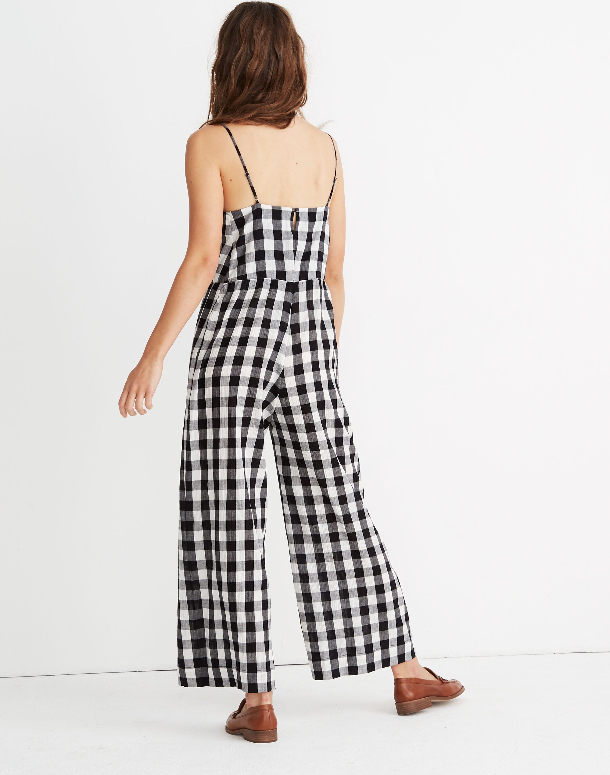 Cami Wide-Leg Jumpsuit in Gingham Check