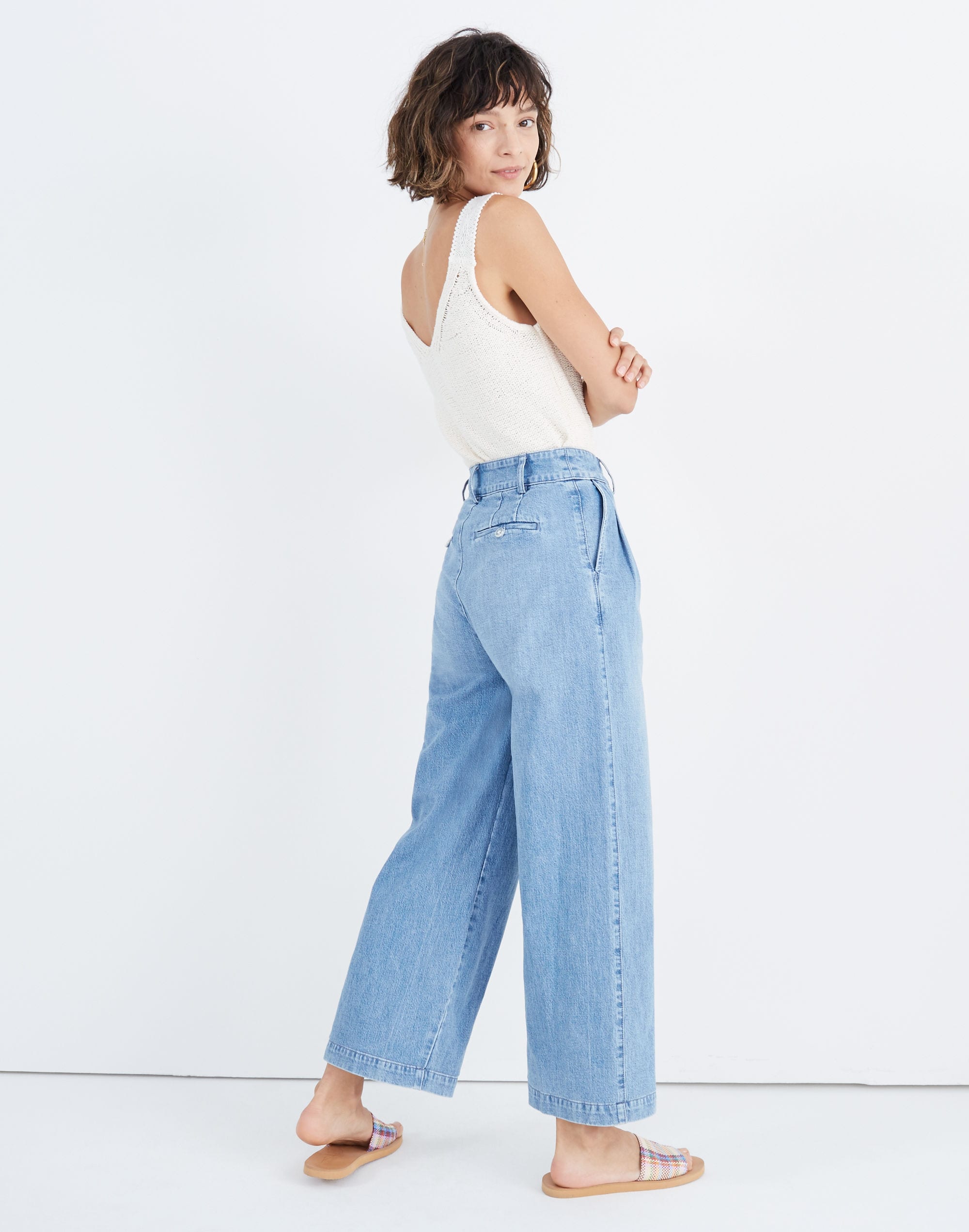 Pleated Wide-Leg Jeans in Kinnon Wash | Madewell