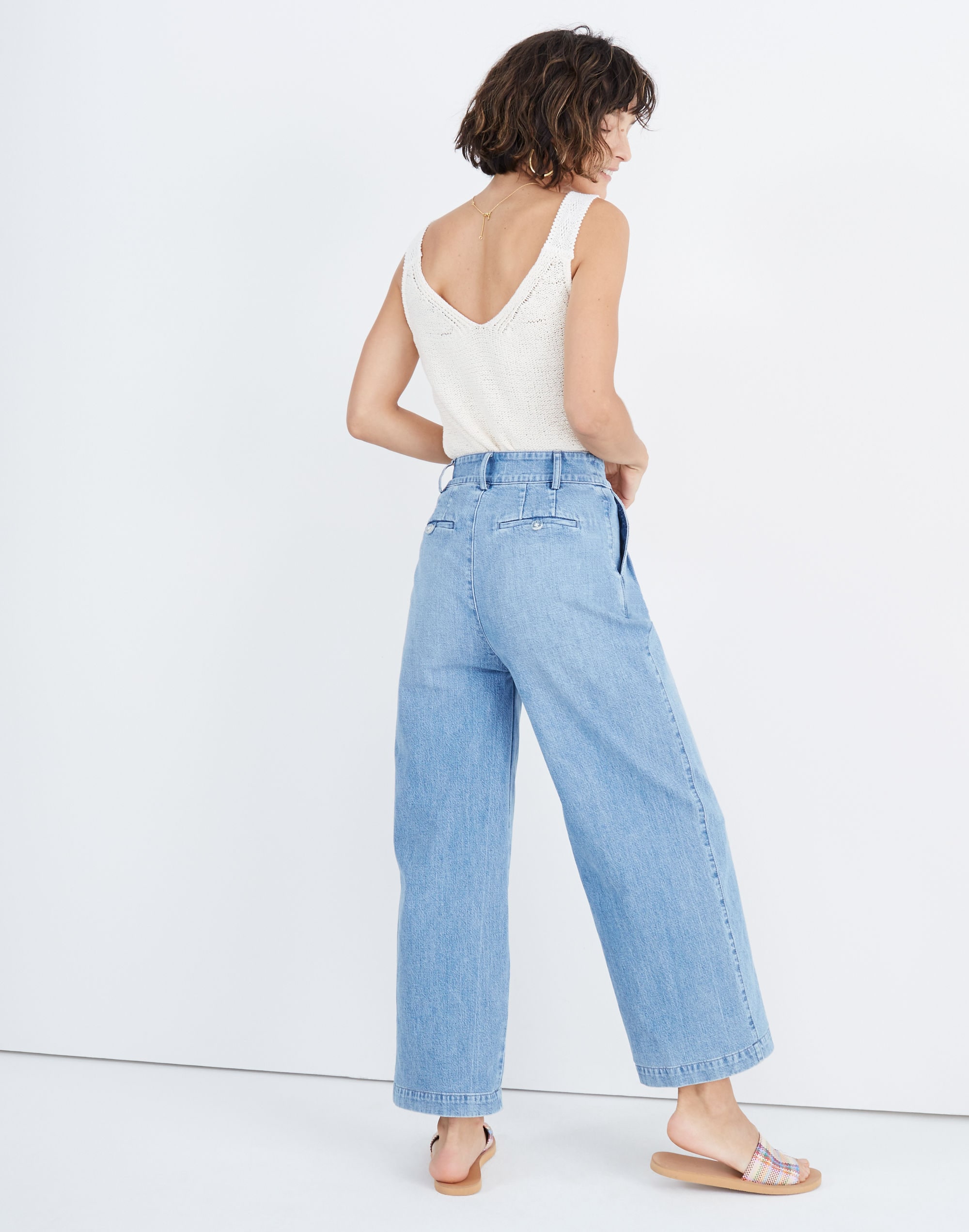 Pleated Wide-Leg Jeans in Kinnon Wash | Madewell