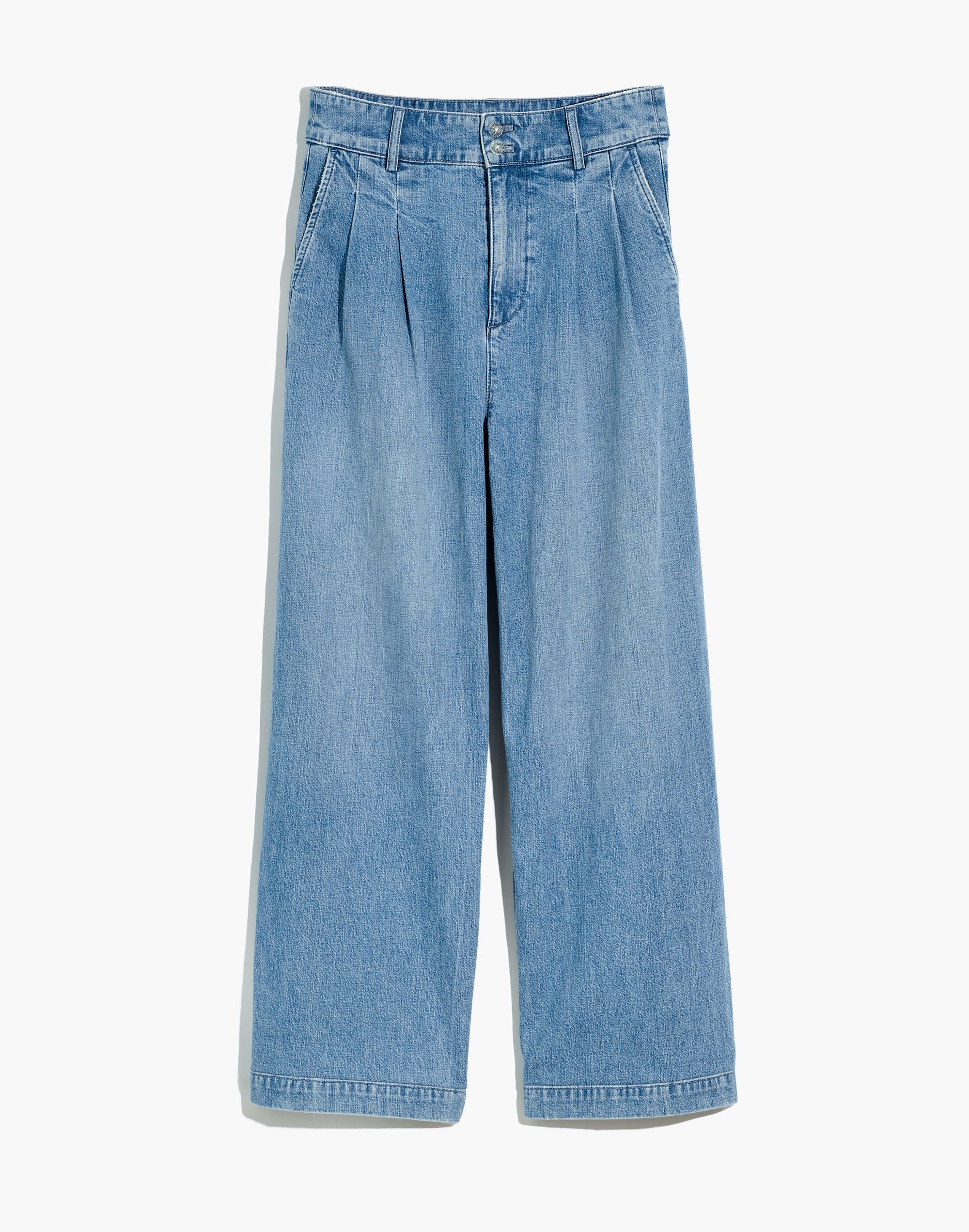 Pleated Wide-Leg Jeans in Kinnon Wash | Madewell