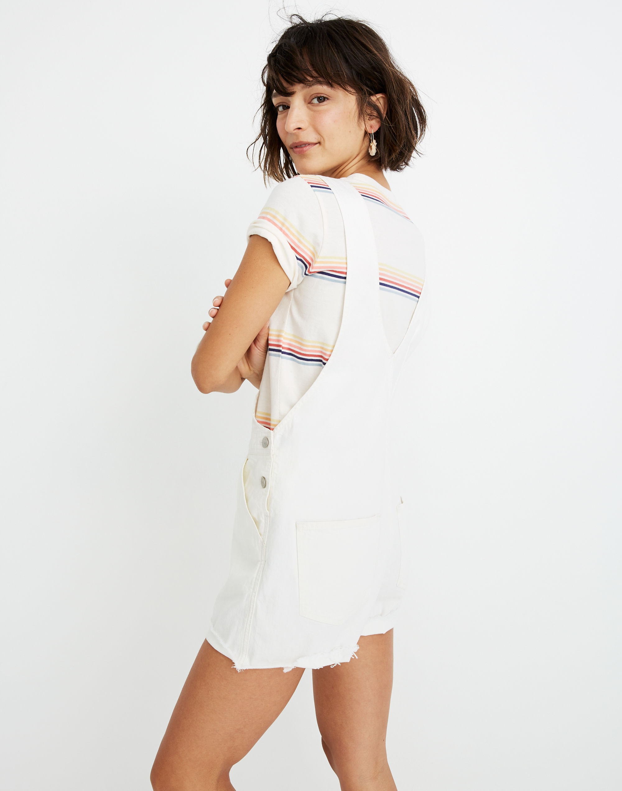 Pinyon Short Overalls Tile White | Madewell