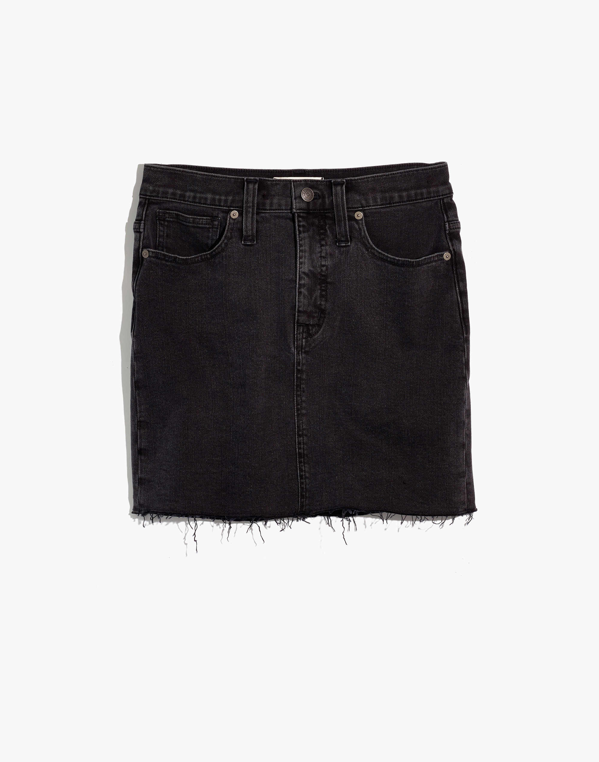 Stretch Denim Straight Mini Skirt in Ashcraft Wash: Raw-Hemmed Edition | Madewell