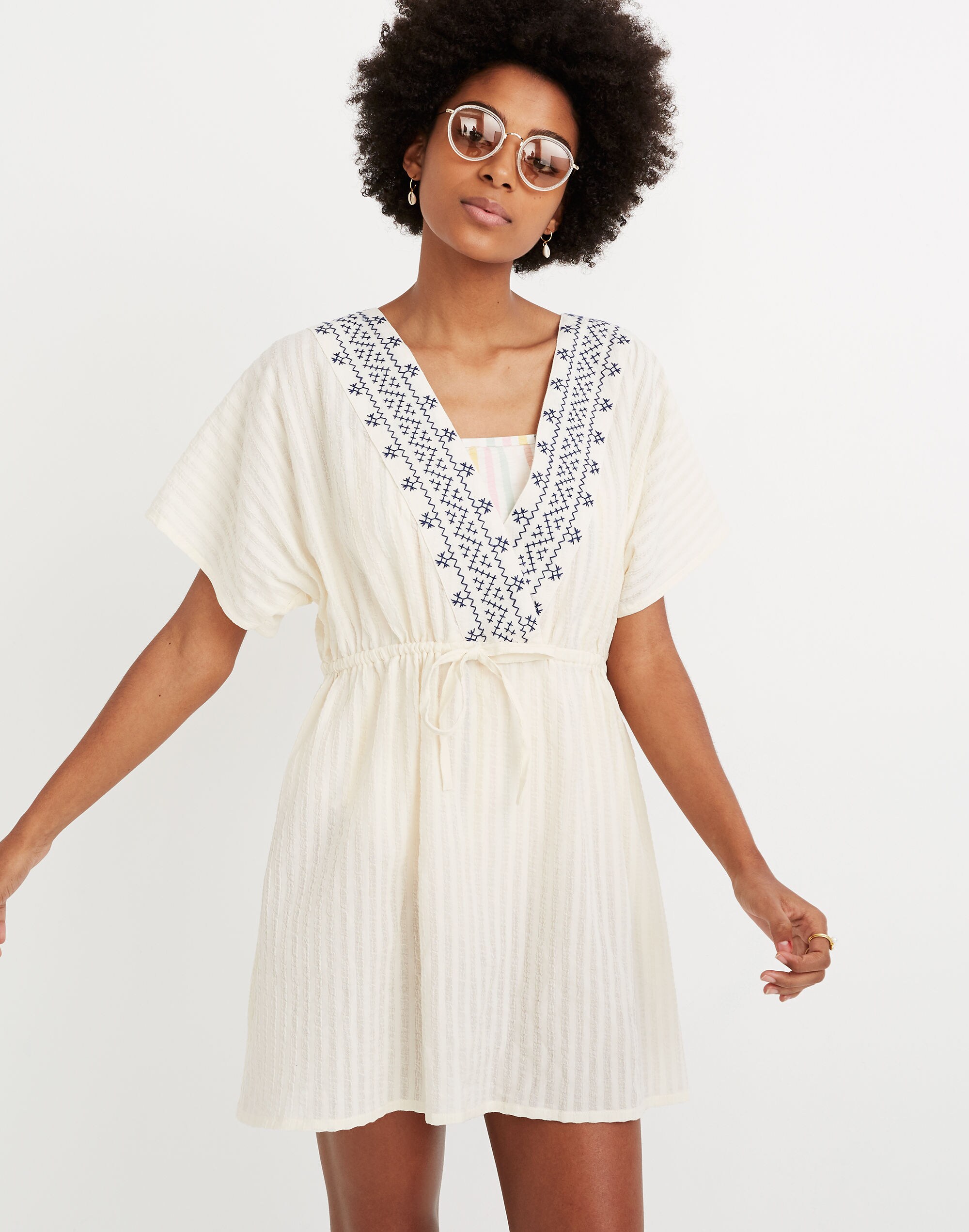 Embroidered Tie-Back Cover-Up Dress | Madewell