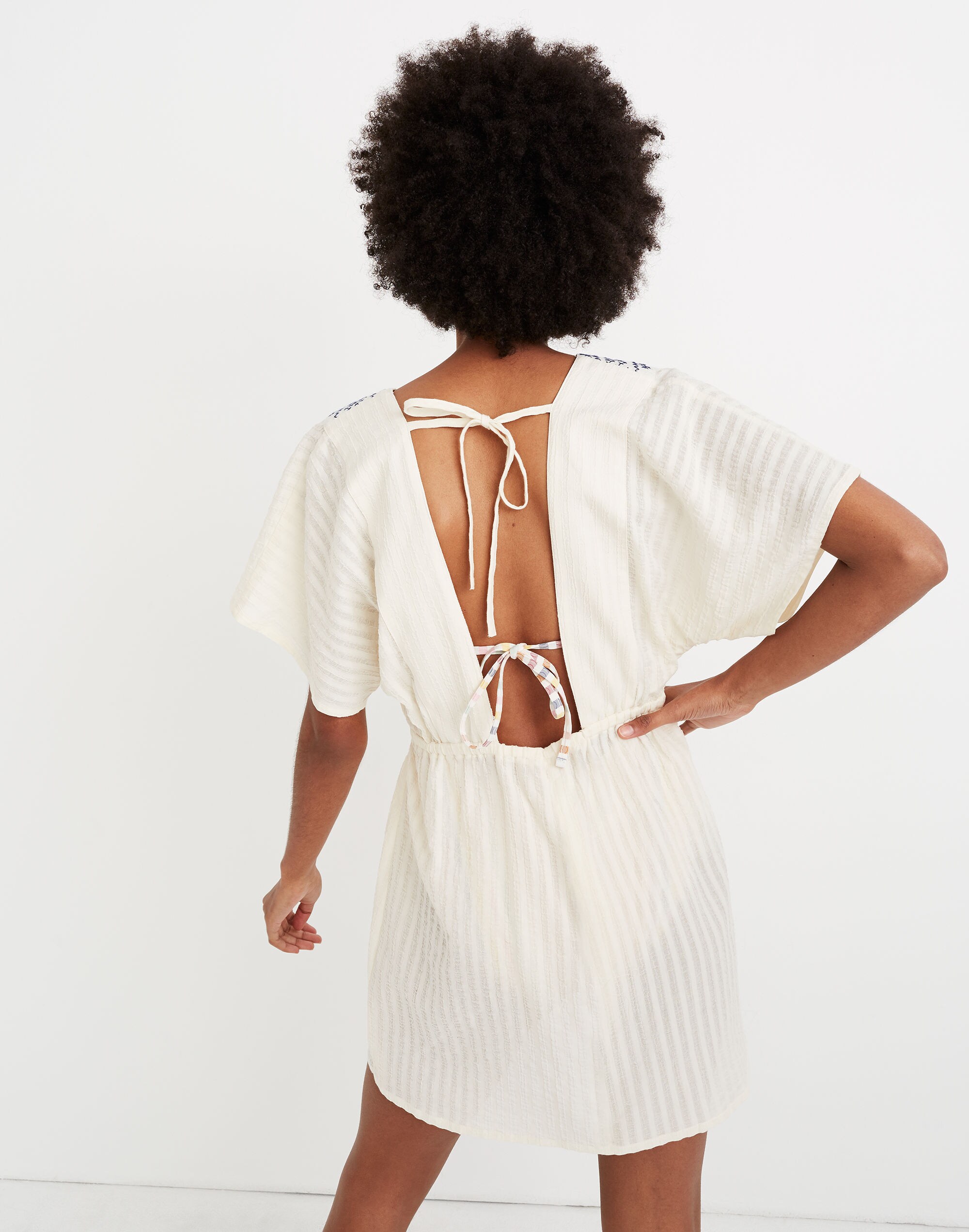 Embroidered Tie-Back Cover-Up Dress | Madewell