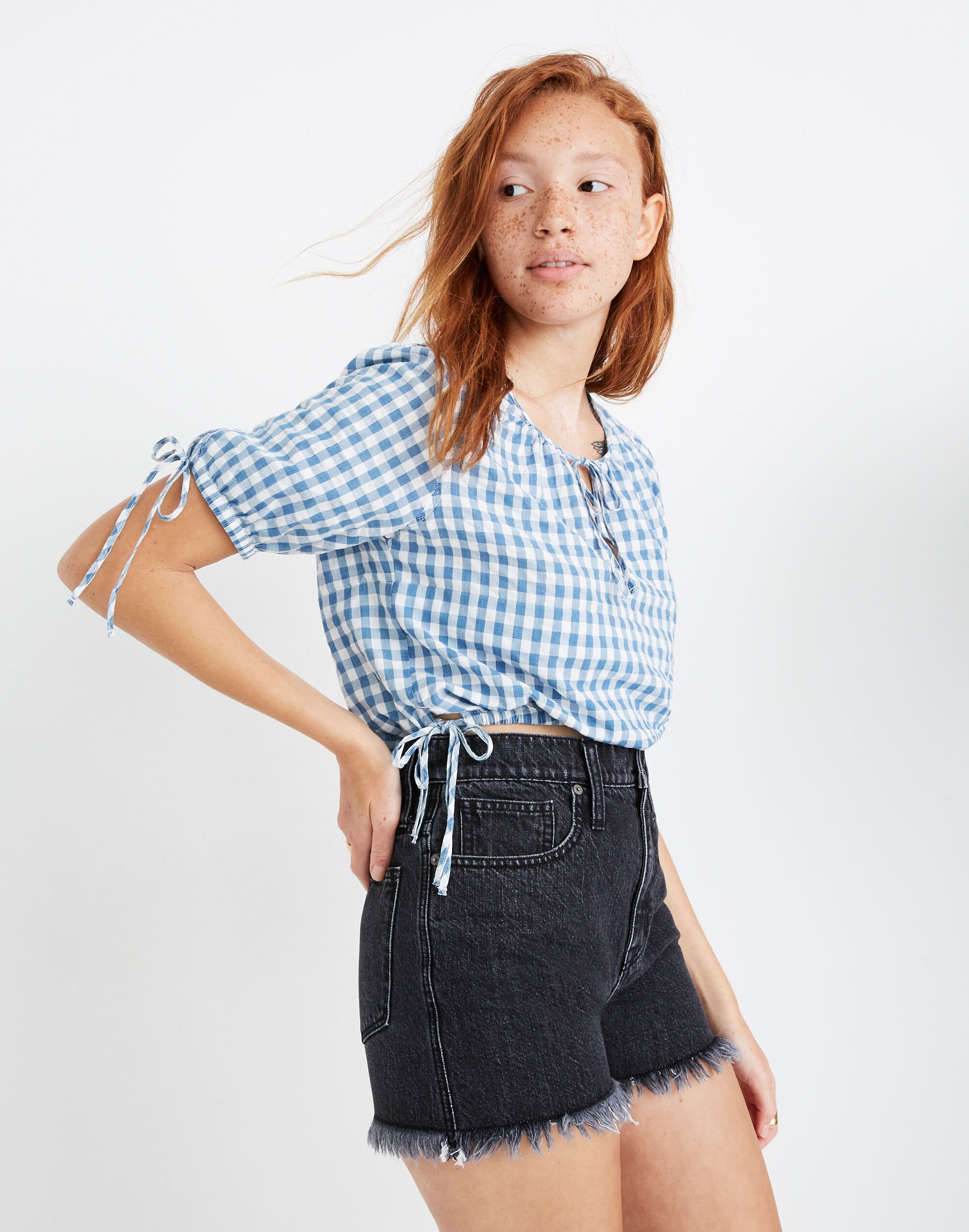 Gingham Side-Tie Tee | Madewell