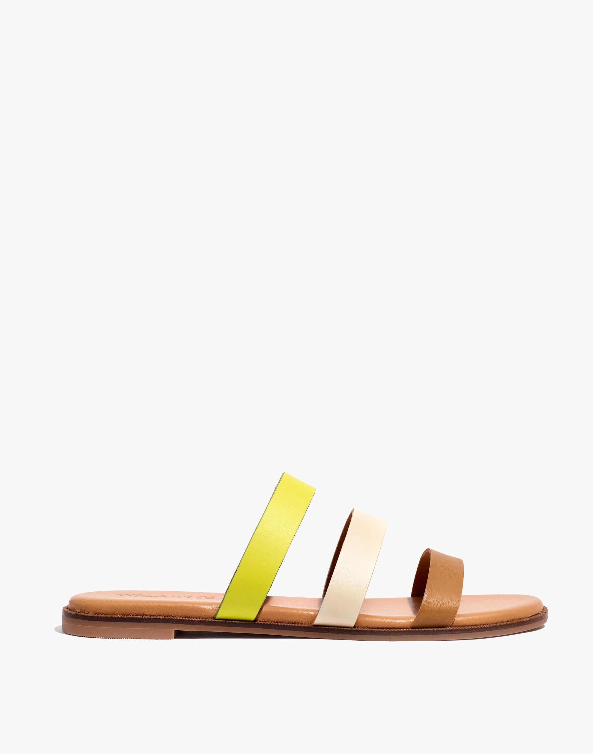 The Ilana Slide Sandal Colorblock Leather | Madewell