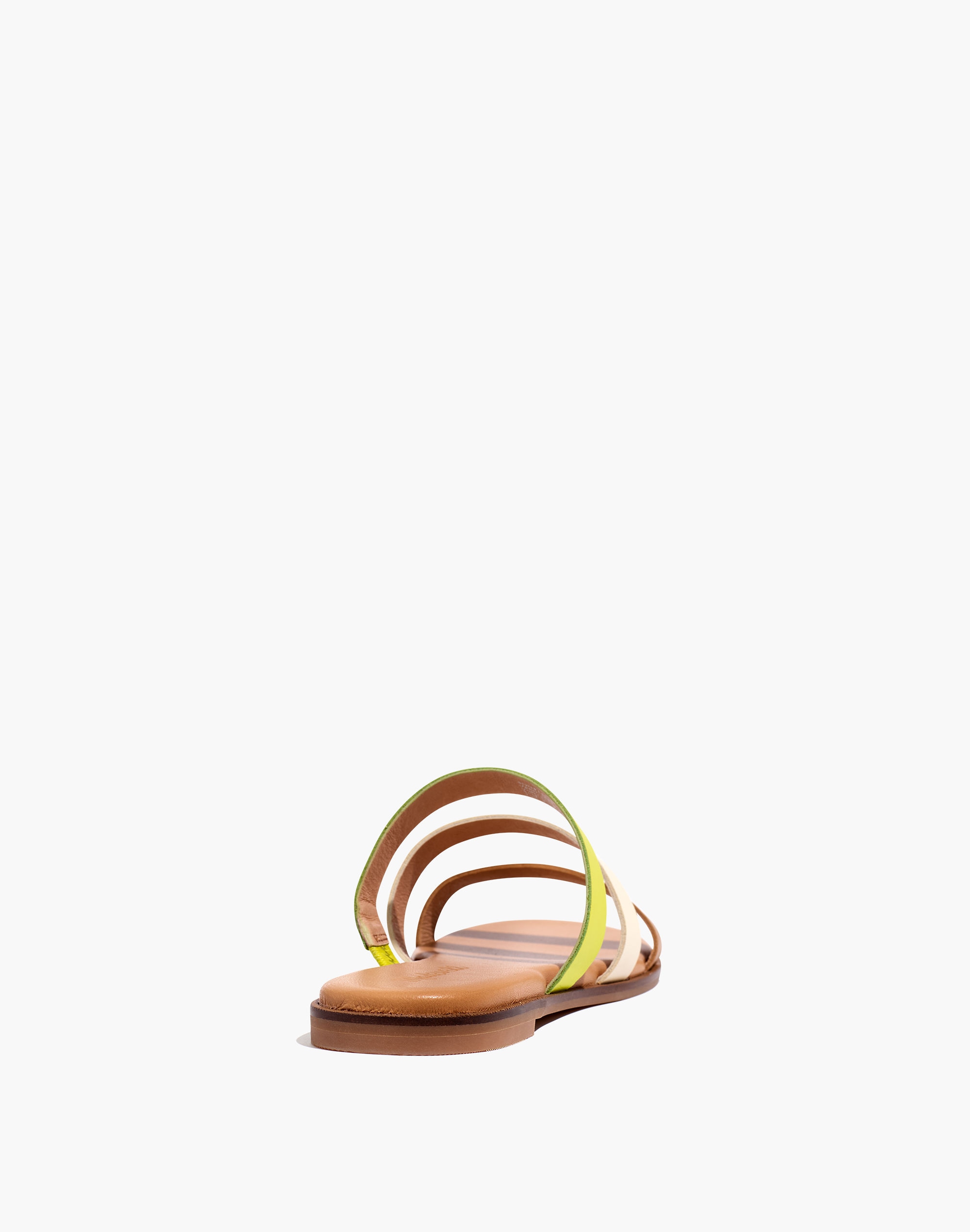 The Ilana Slide Sandal Colorblock Leather | Madewell