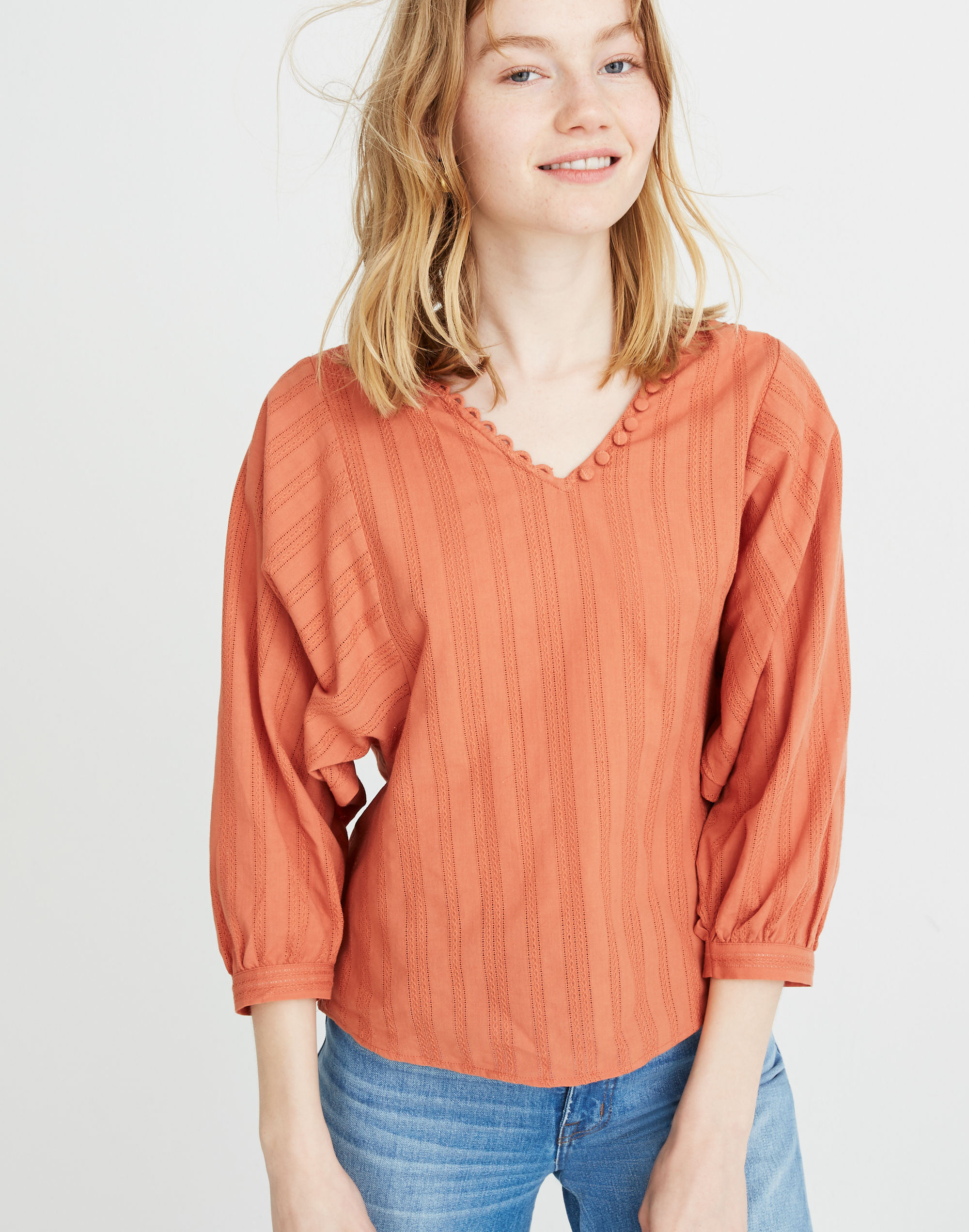 Raglan Peasant Top in Stripe | Madewell