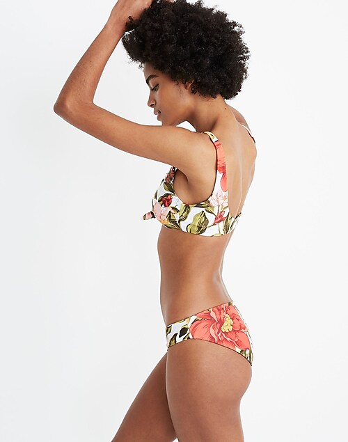 Mara Floral Ruffle Hot Short Bikini Bottom (w/trim)