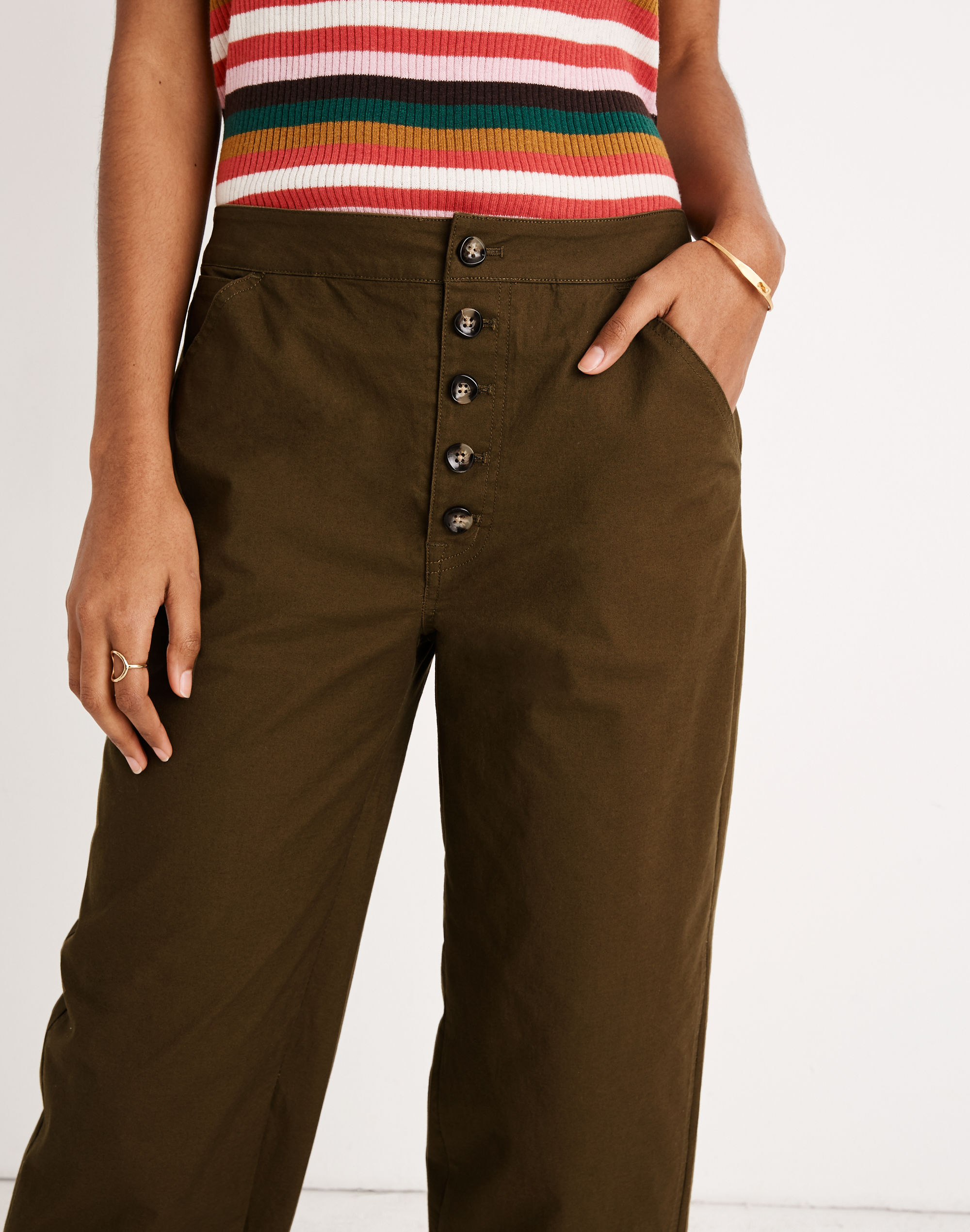 Greenwich Relaxed Pants: Button-Front Edition | Madewell