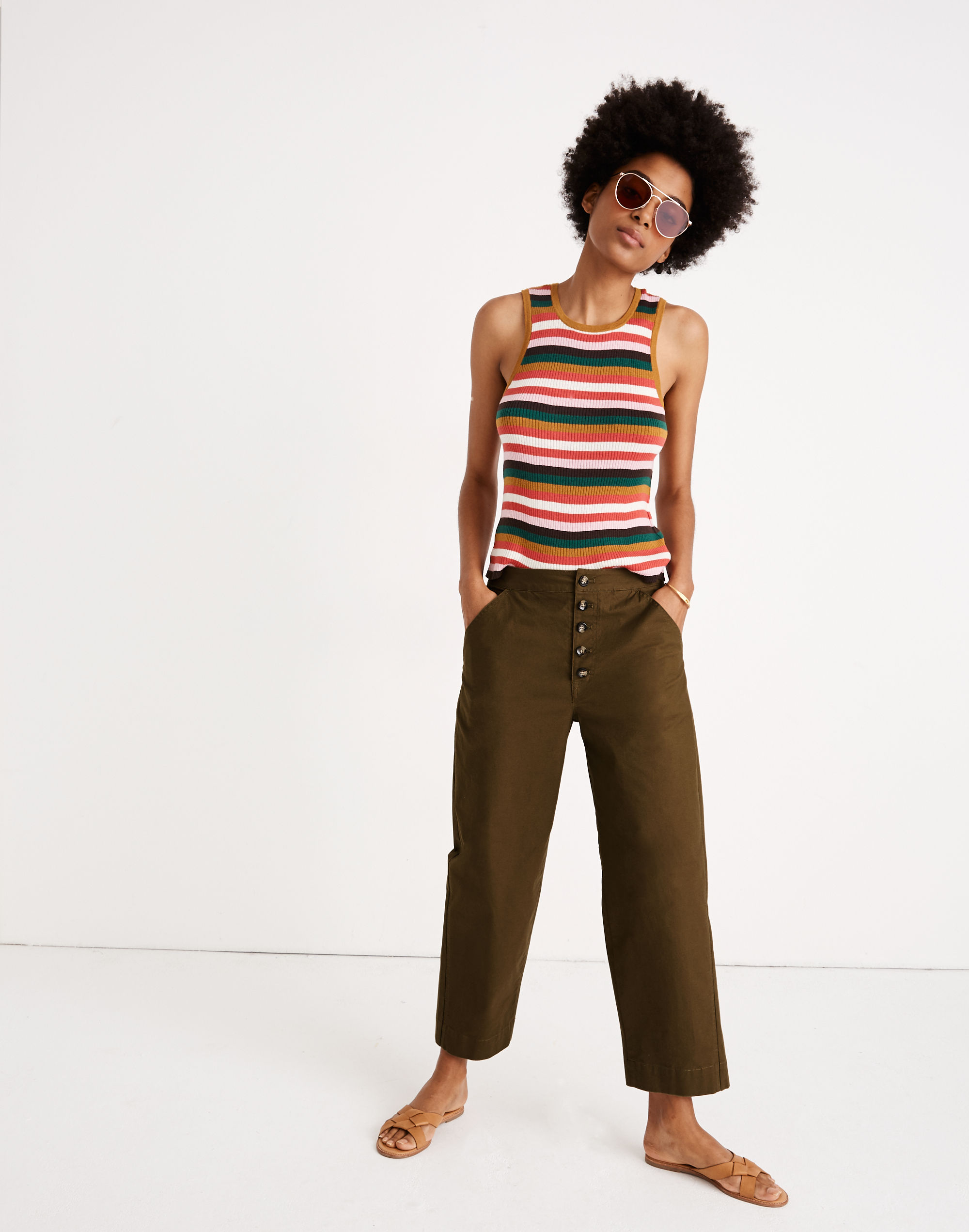 Greenwich Relaxed Pants: Button-Front Edition | Madewell