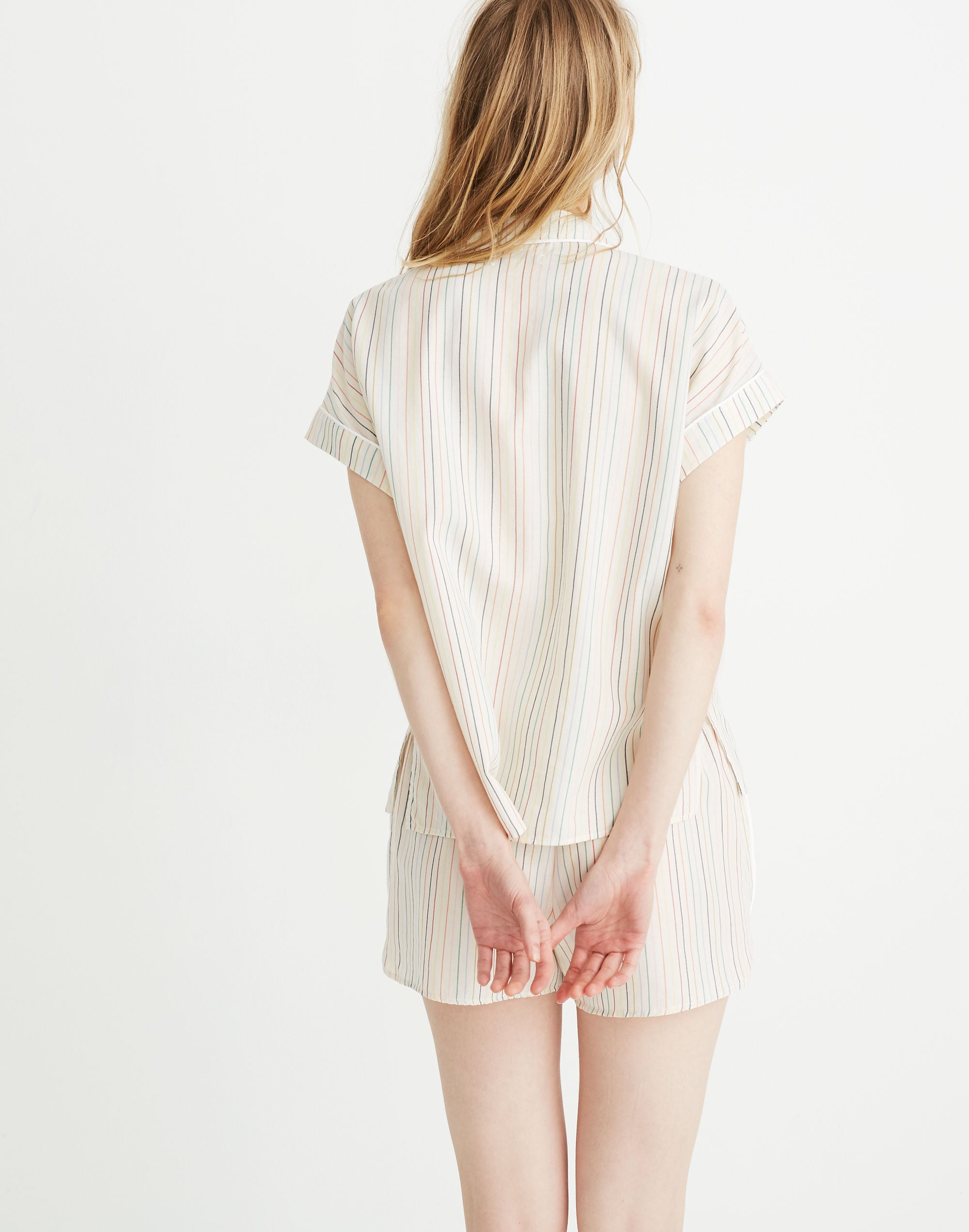 Bedtime Pajama Top in Rainbow Stripe | Madewell