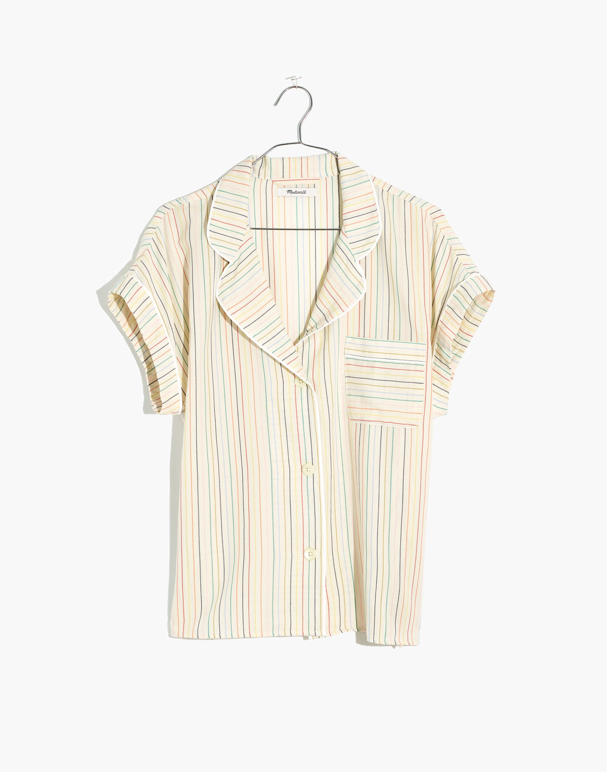 Bedtime Pajama Top in Rainbow Stripe | Madewell