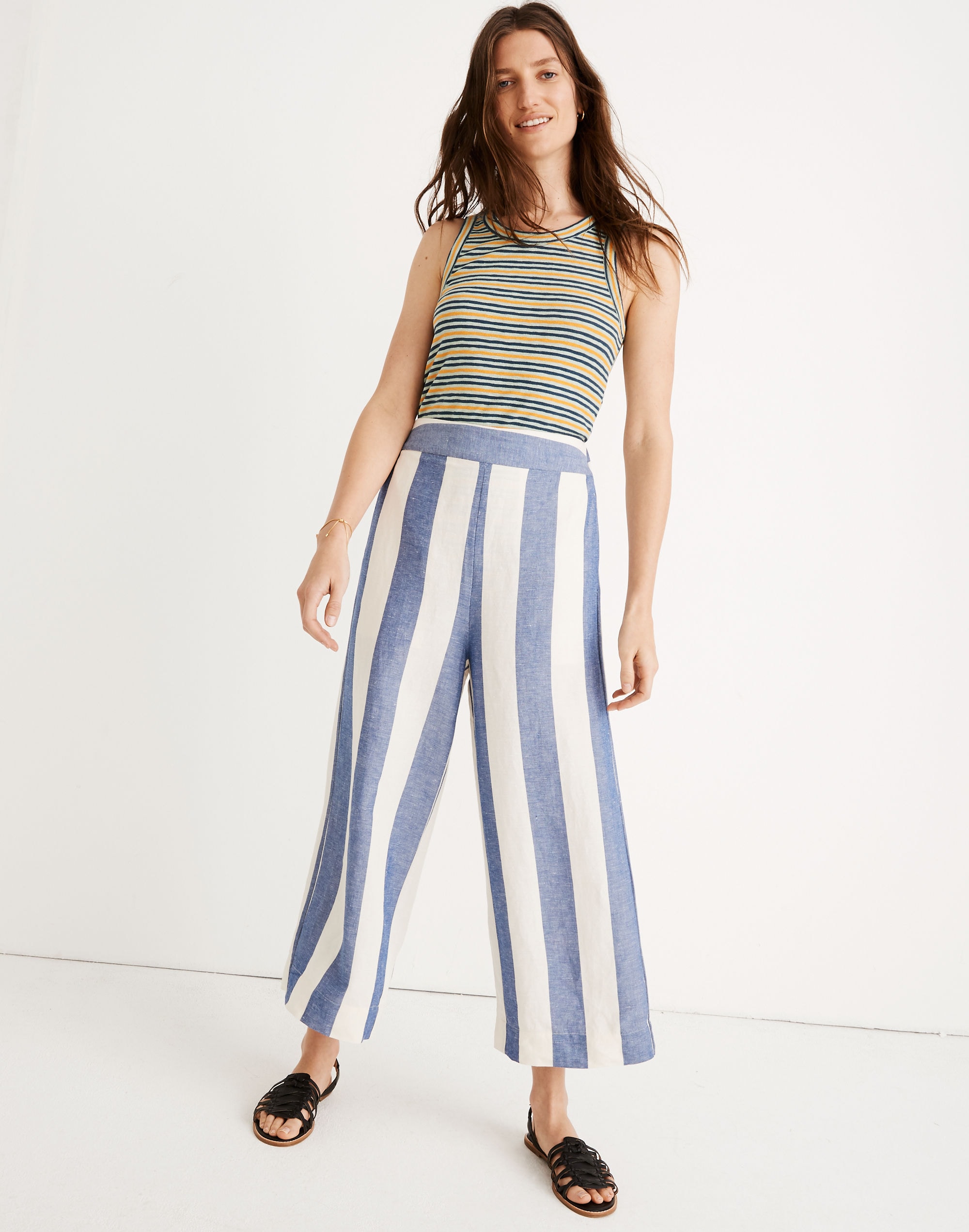 Huston Pull-On Crop Pants Stripe | Madewell