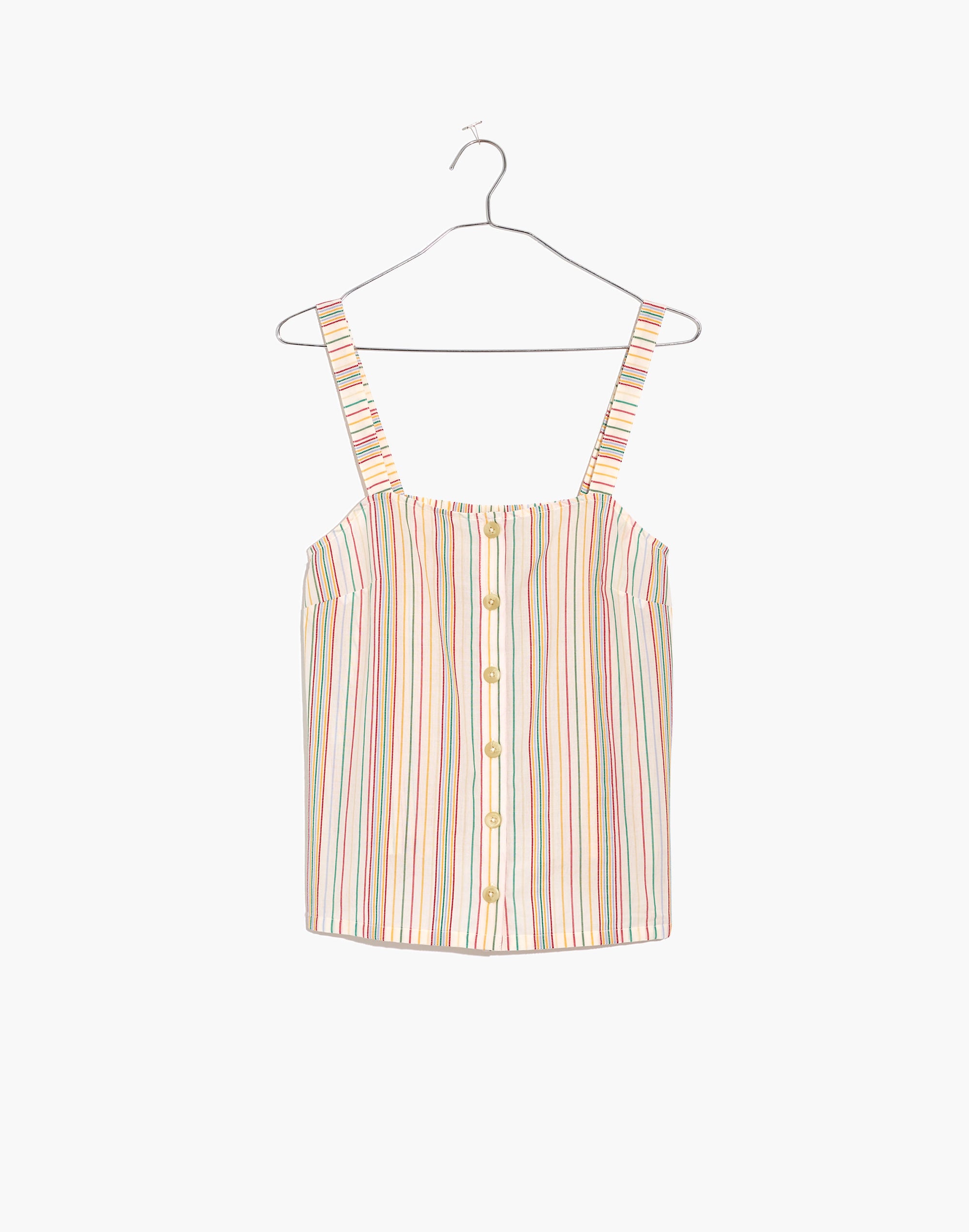 Button-Front Cami Tank Textural Rainbow Stripe | Madewell