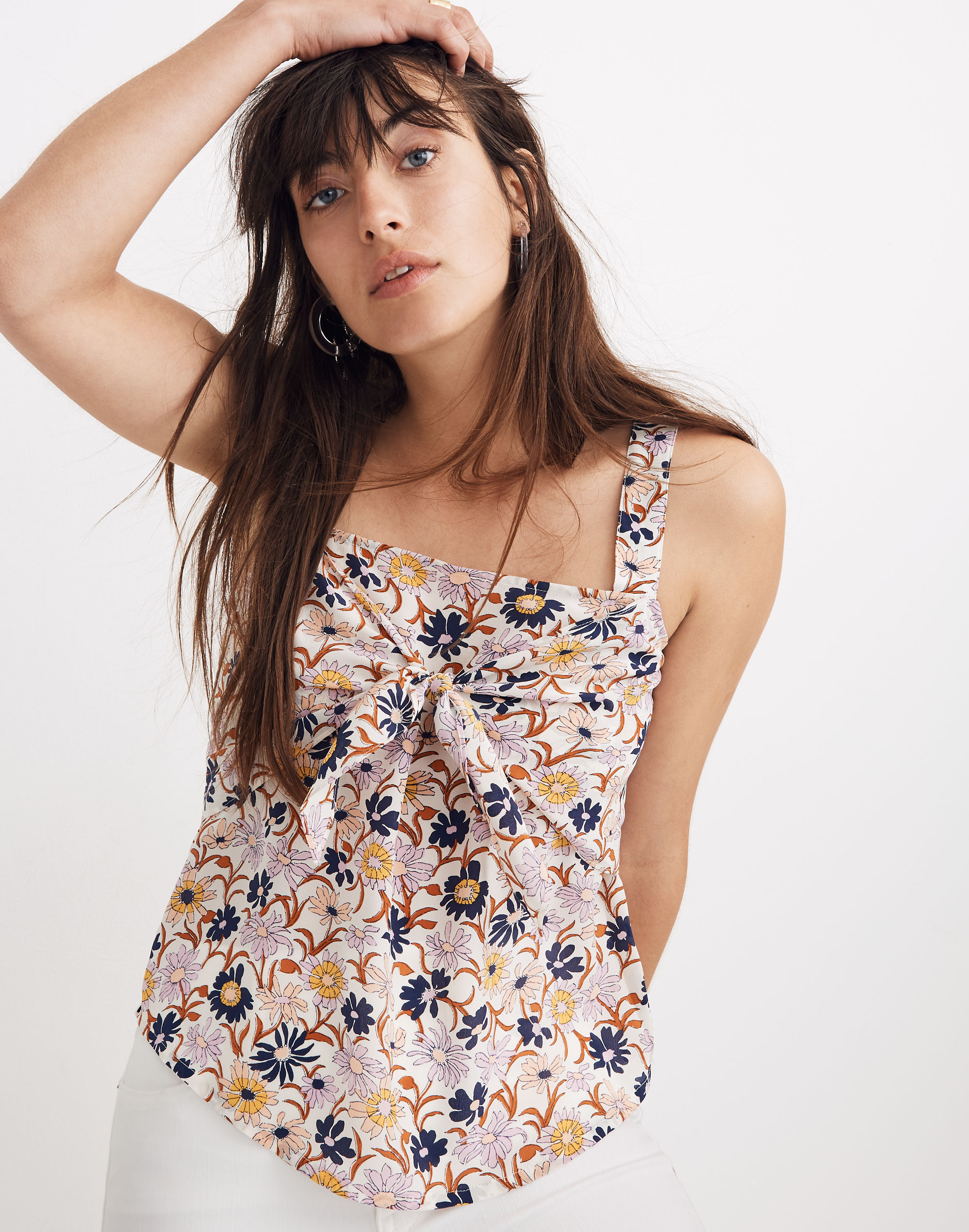 Silk Tie-Front Cami Top Wildflower Garden | Madewell